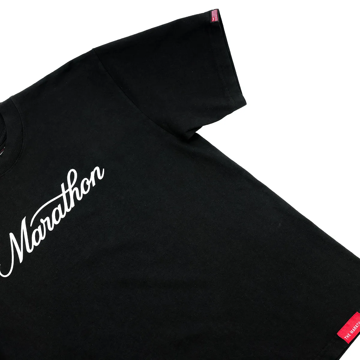 Marathon Classic Script T-Shirt - Black/White