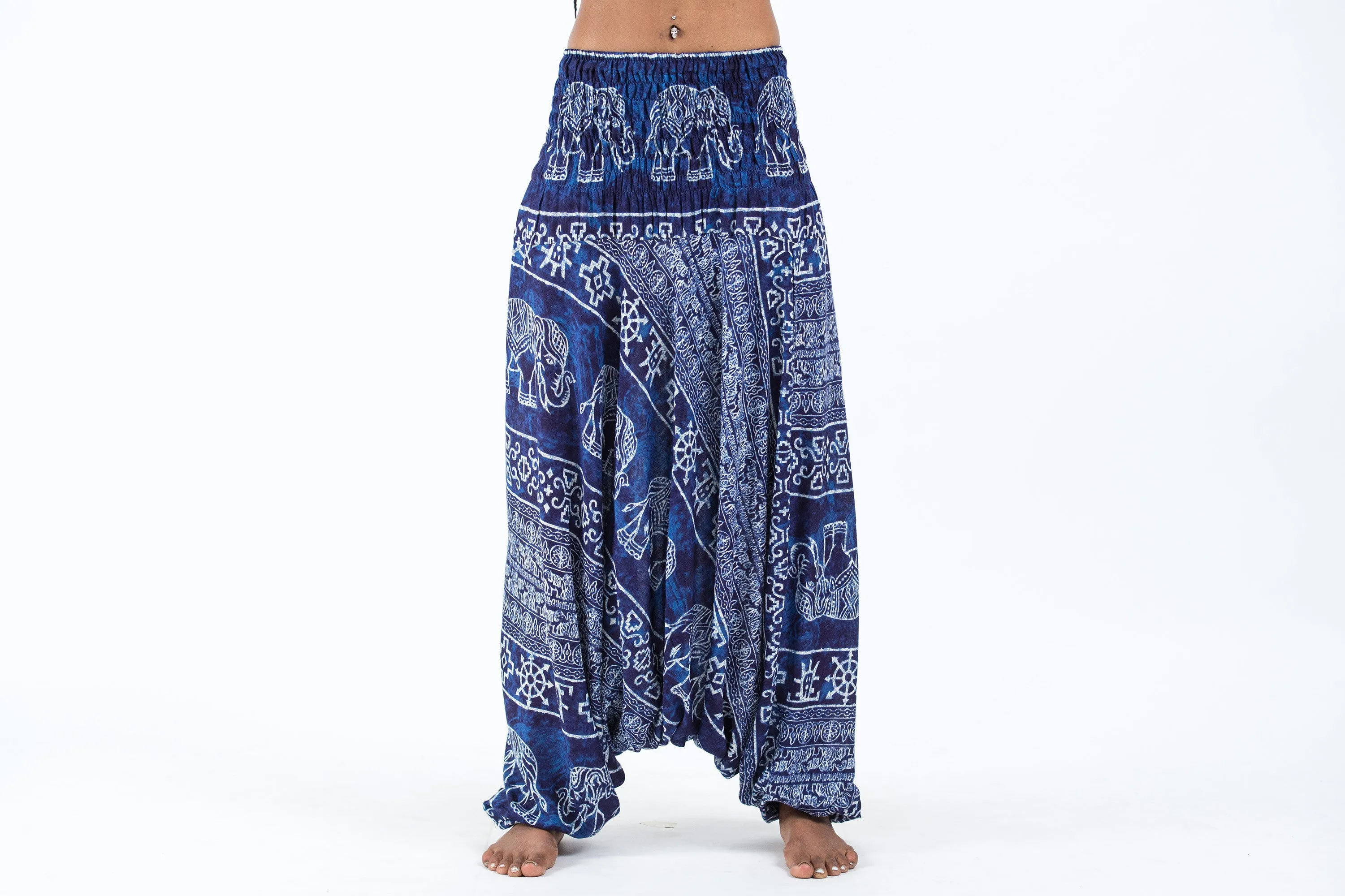 Marble Elephant 2-in-1 Jumpsuit Elephant Pants in Blue