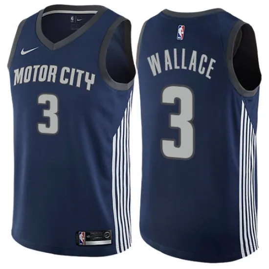 Men's Detroit Pistons Ben Wallace City Edition Jersey Blue