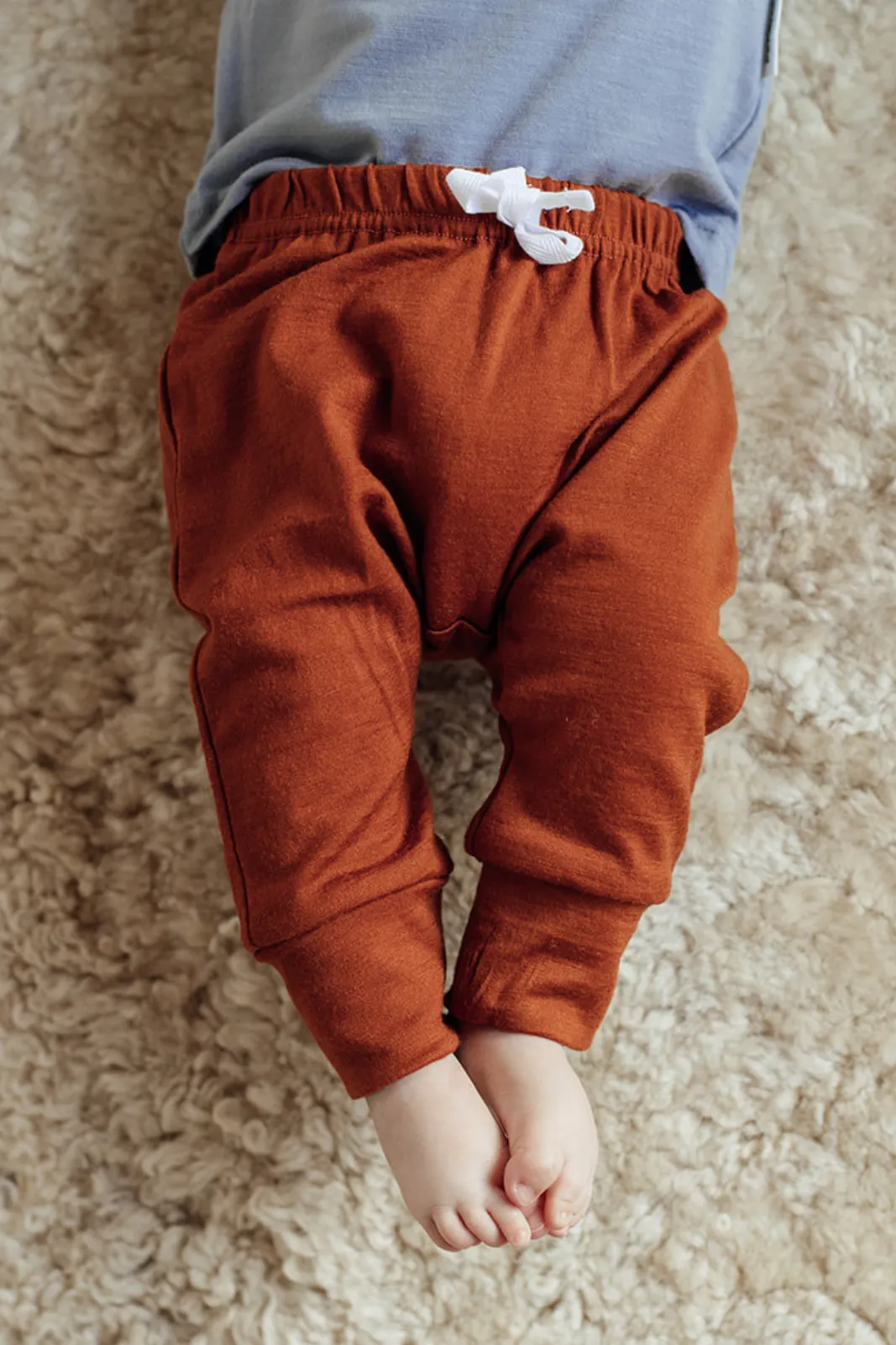 Merino Emerson Baby Leggings - Rust