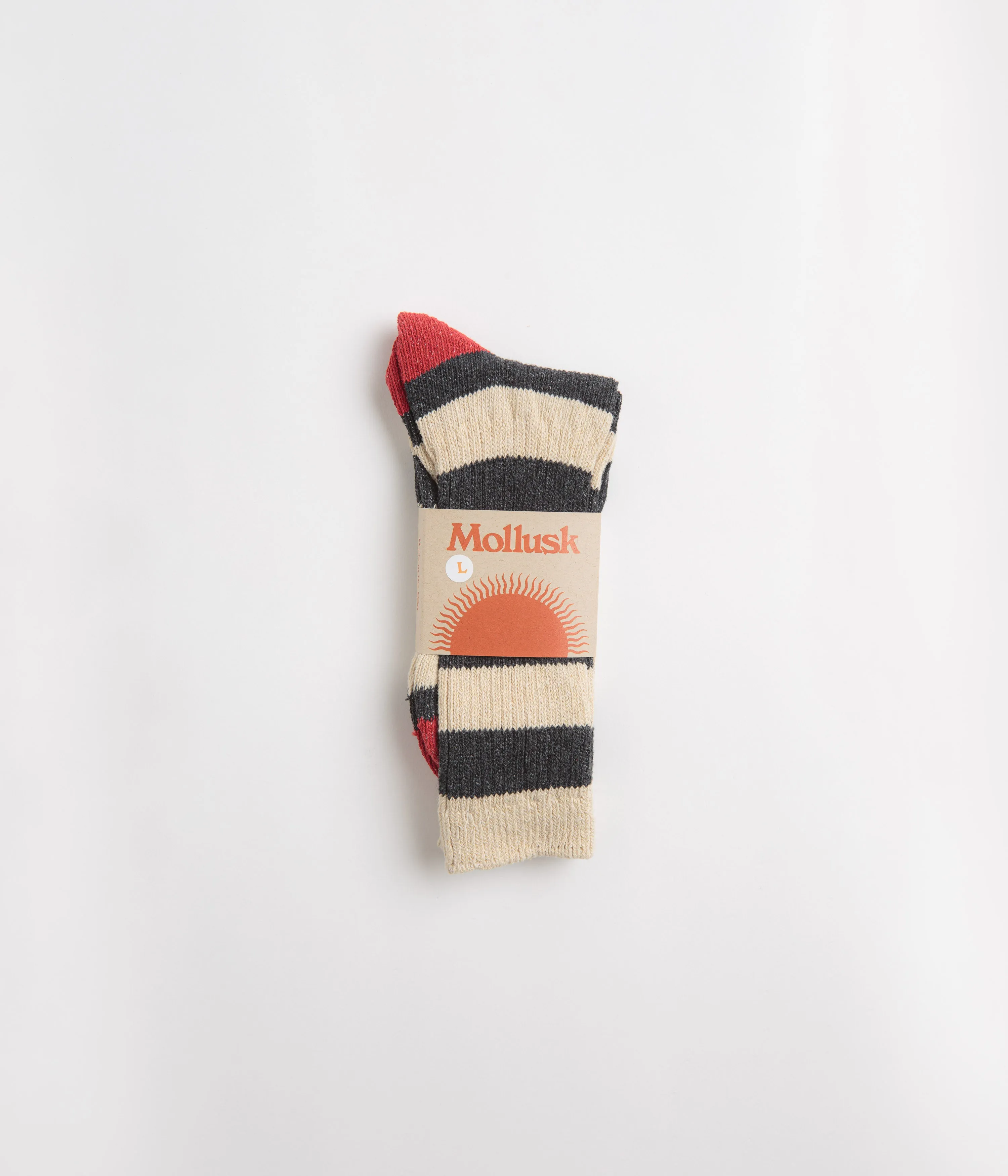 Mollusk Stripe Utility Socks - Charcoal Stripe