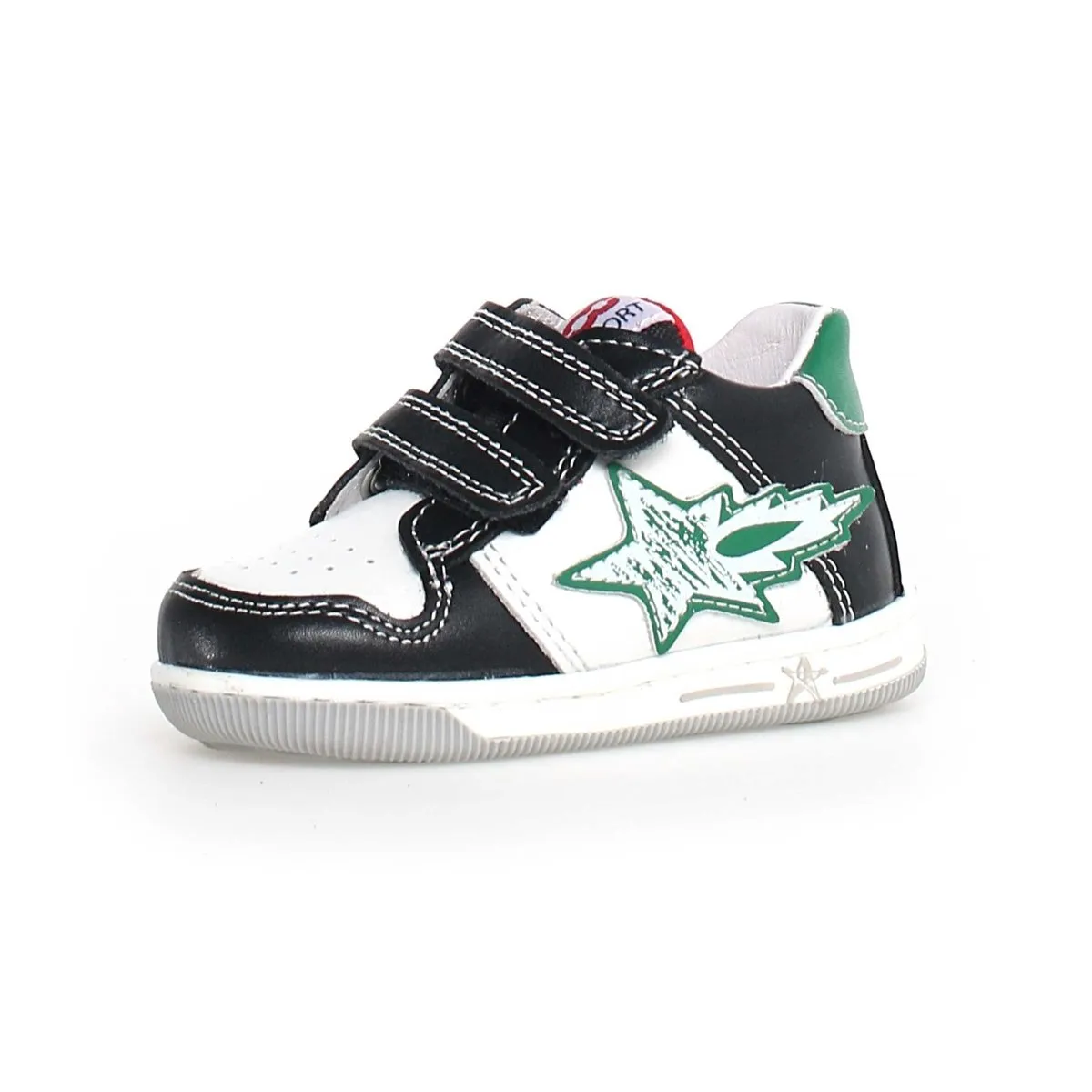 Naturino Toddler's (Sizes 22-26) Frankie White/Black/Green Star