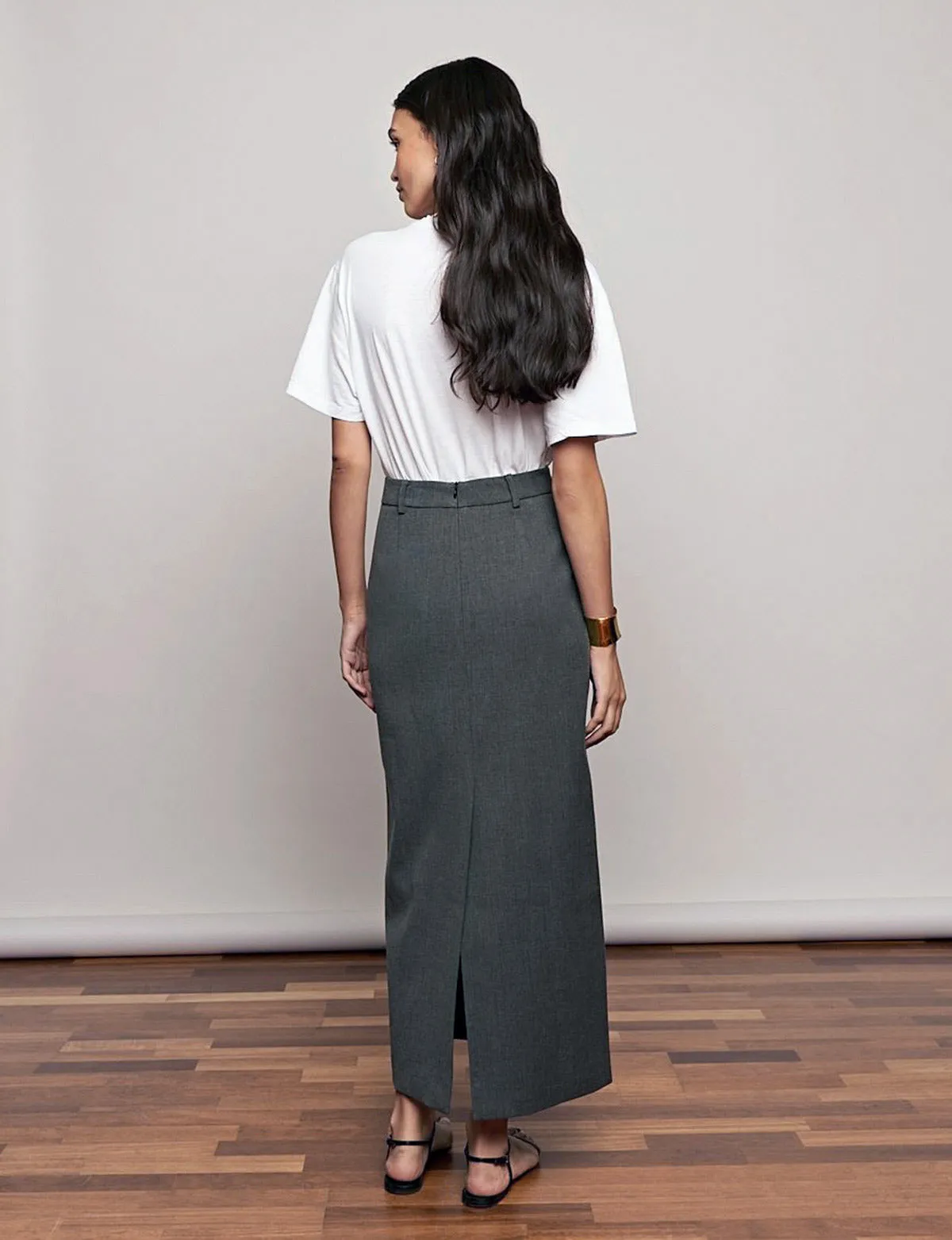 Nia Grey Maxi Skirt