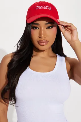 Over This Shit Baseball Hat - Red