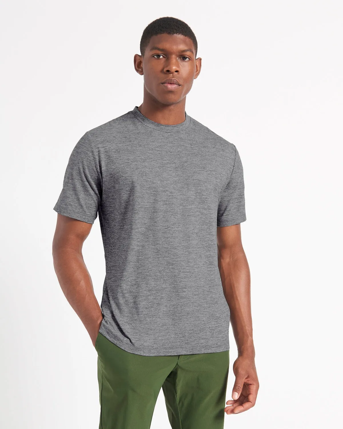 Performance Stretch Marl T-Shirt - Grey Heather