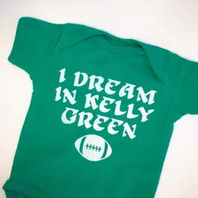 Philadelphia Eagles football baby tshirt, Philadelphia football onesie, Philly baby, I dream in kelly green by exit343design