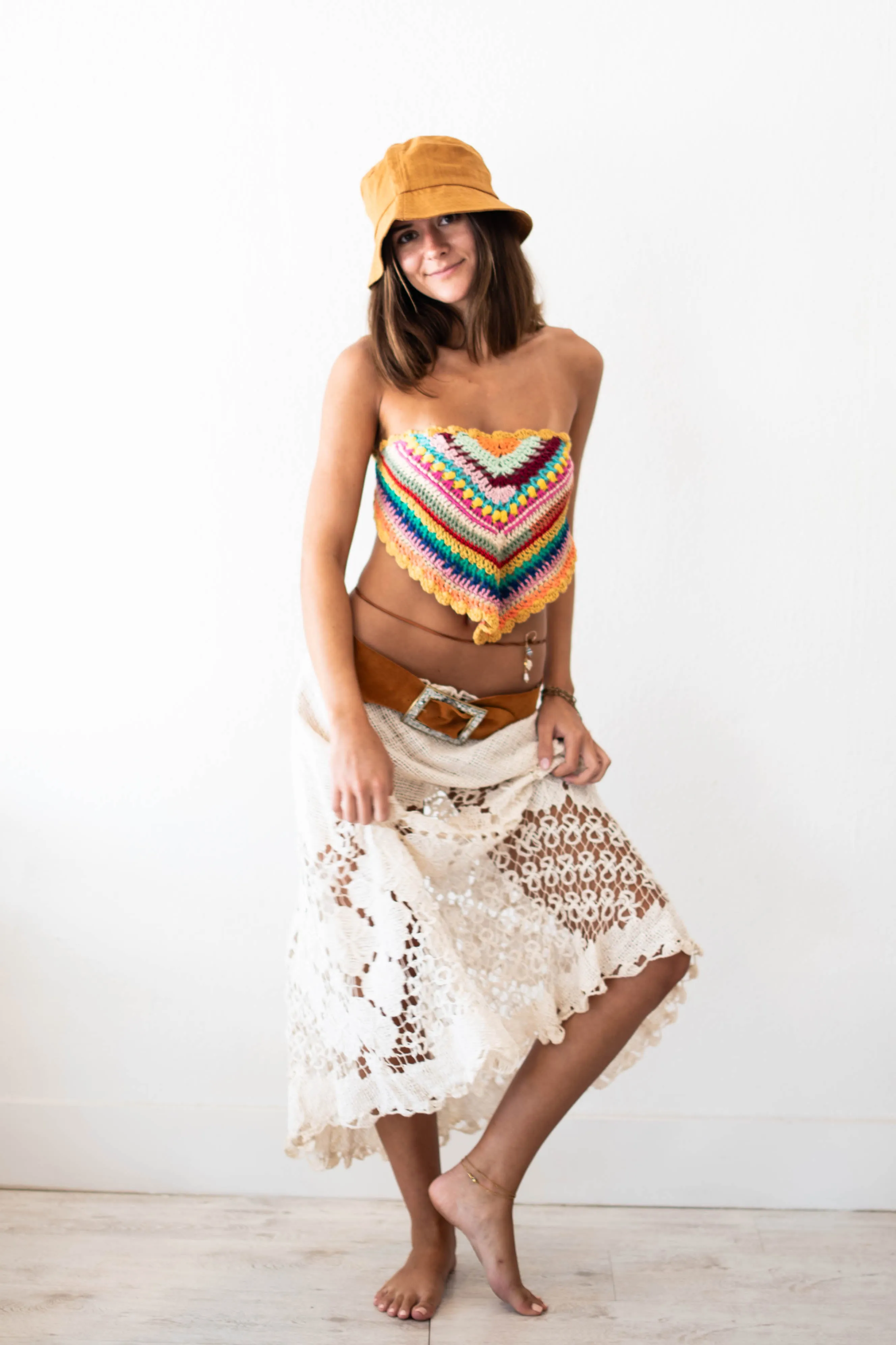 Rainbow Crochet Top