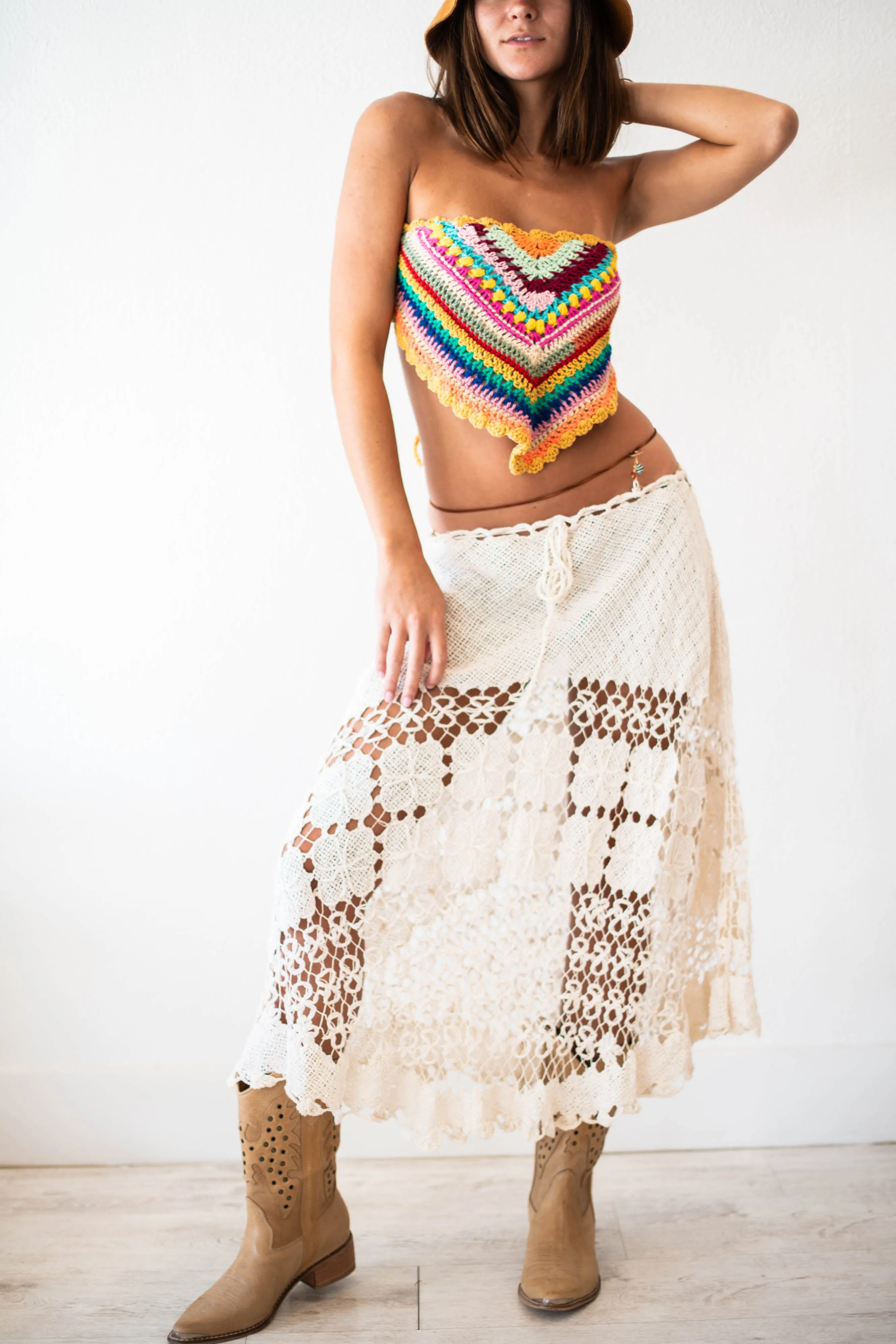 Rainbow Crochet Top