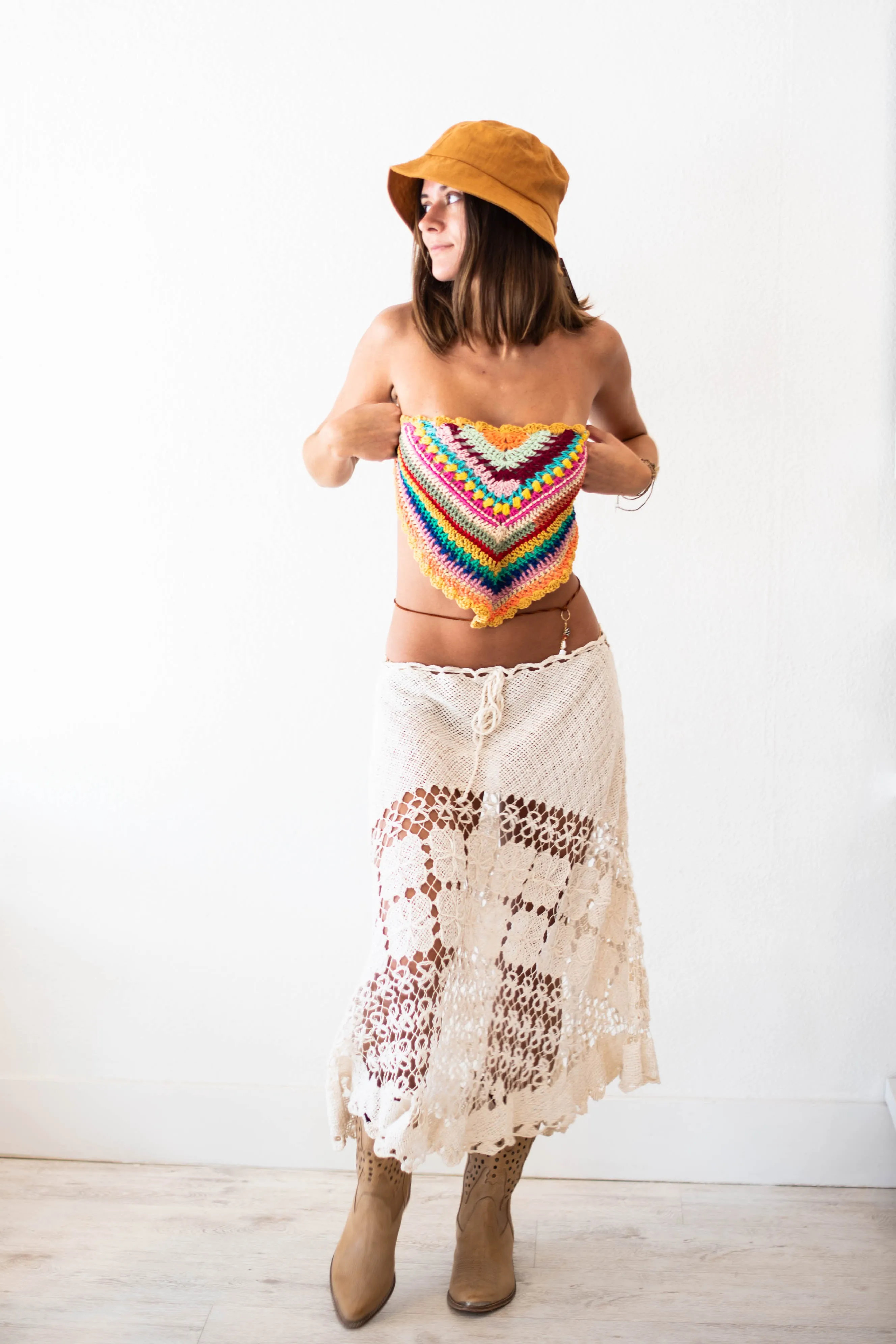 Rainbow Crochet Top