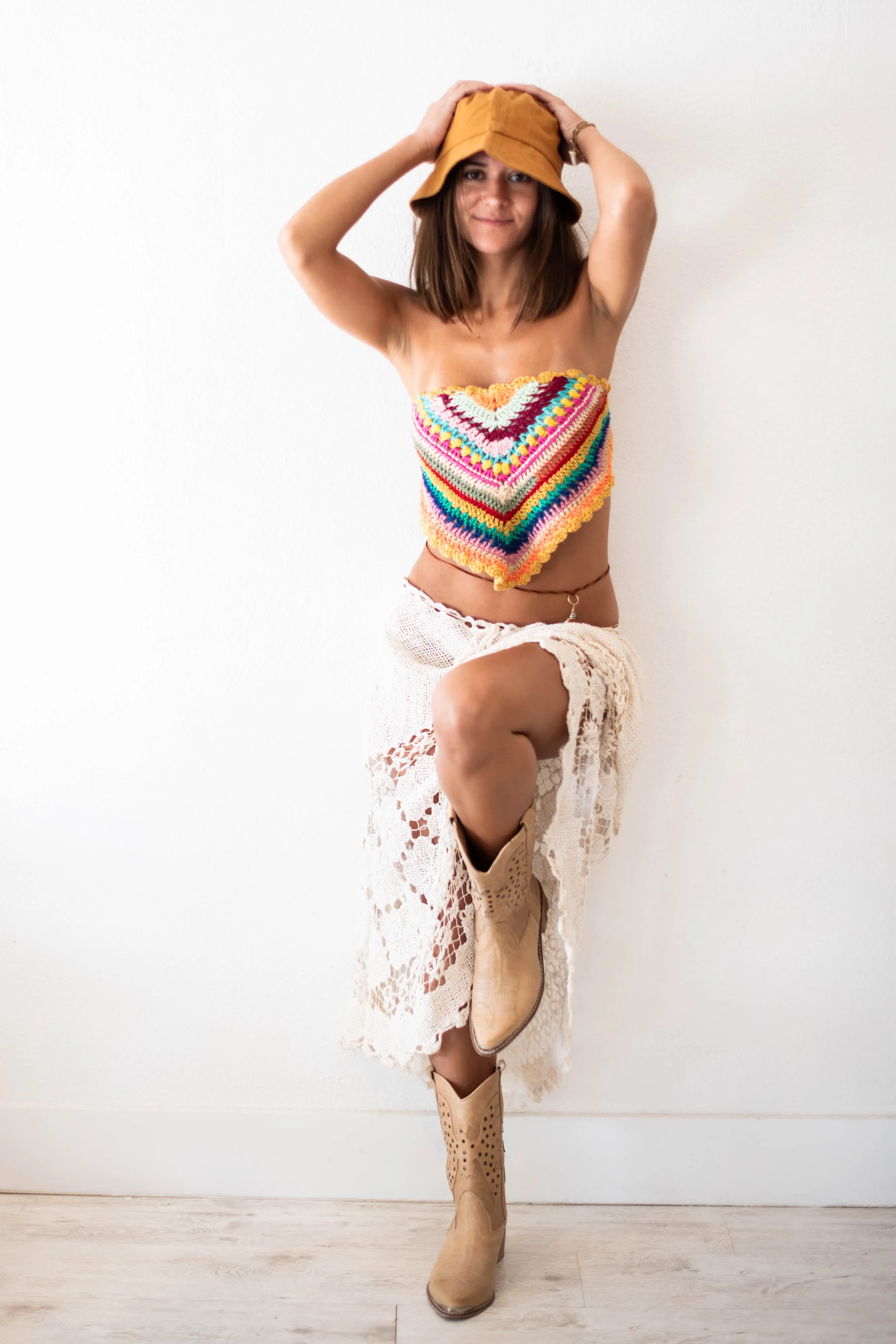 Rainbow Crochet Top