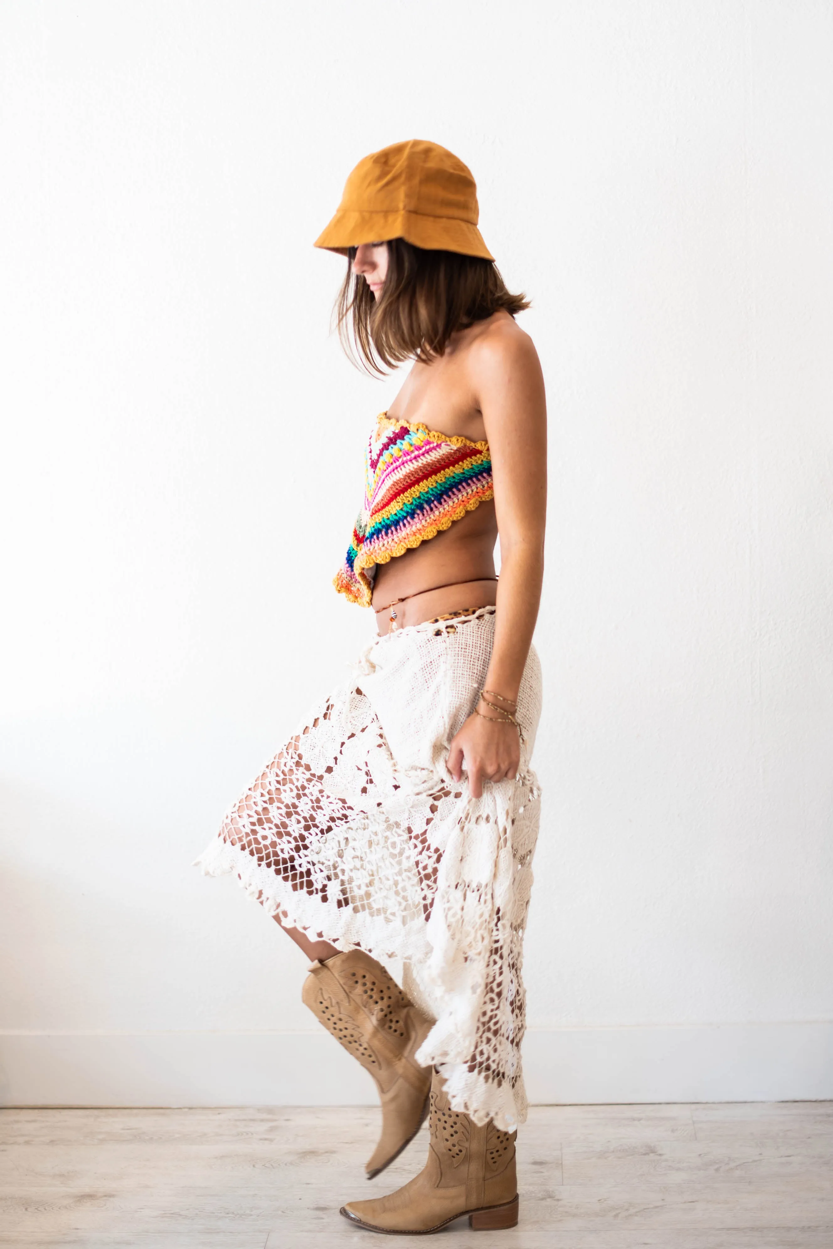 Rainbow Crochet Top