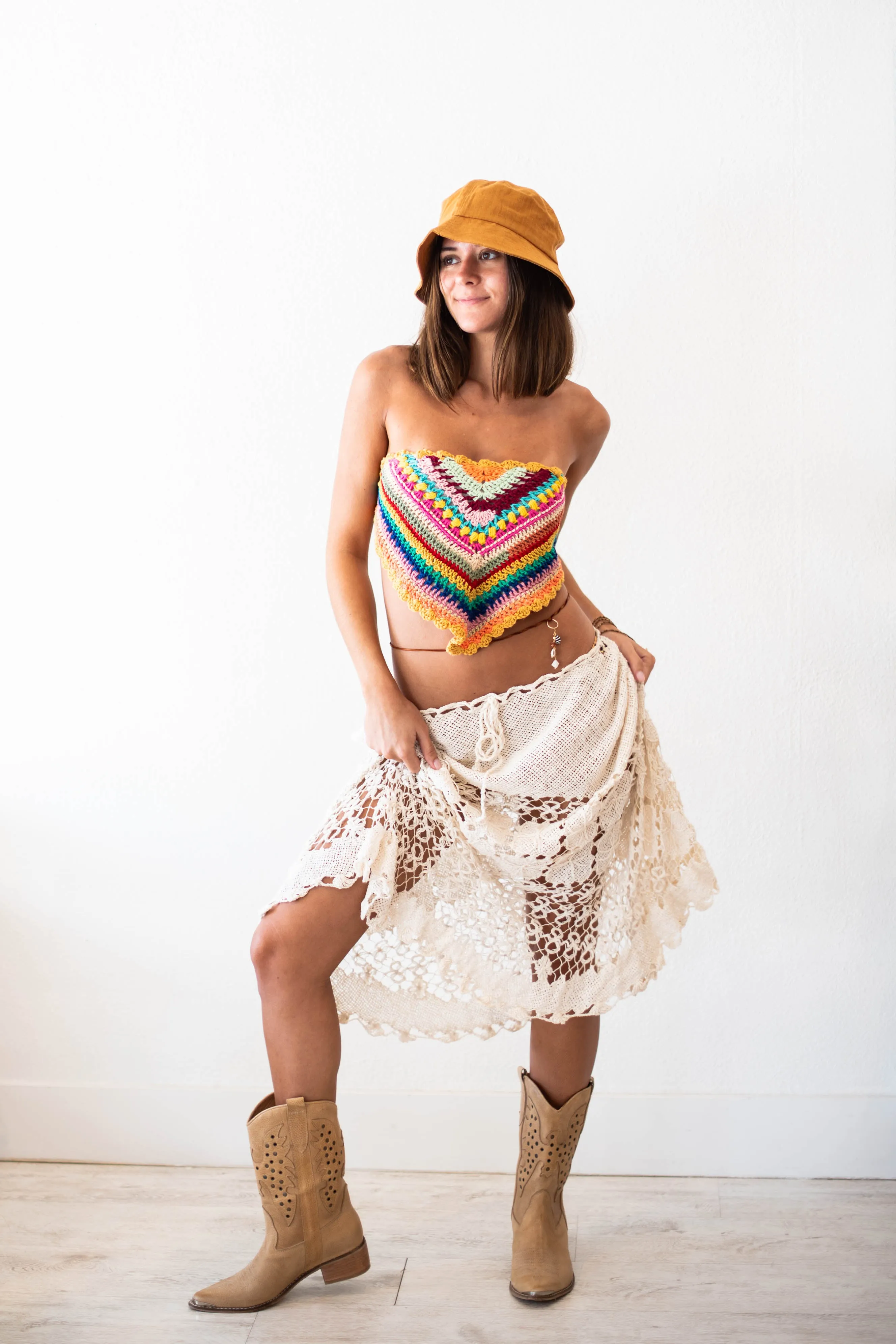 Rainbow Crochet Top