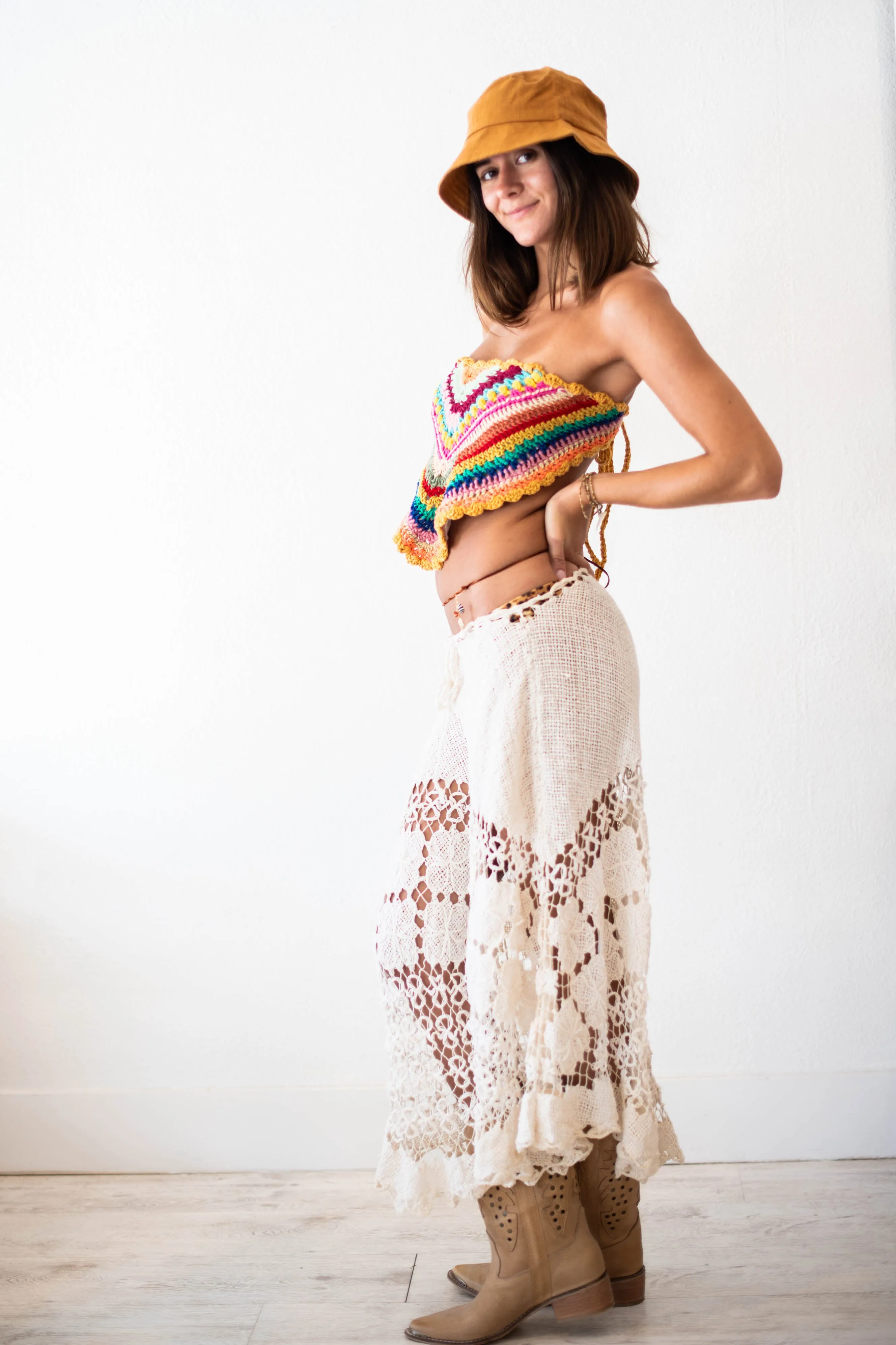 Rainbow Crochet Top