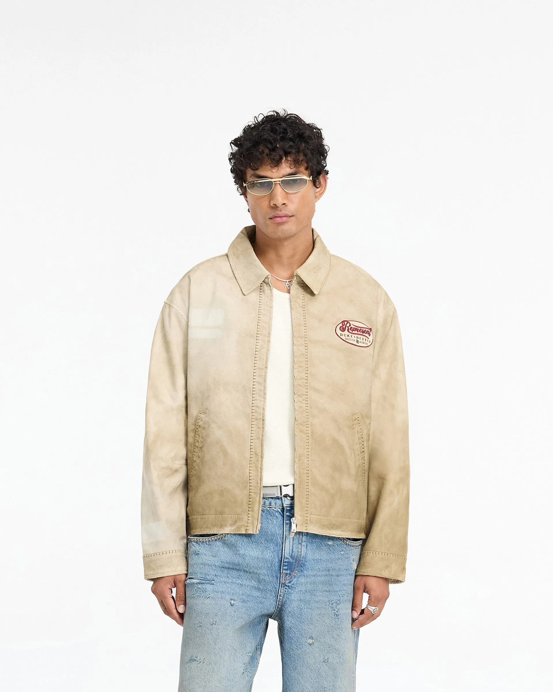 Represent X Duke   Dexter Multi Patch Carpenter Jacket - Sand