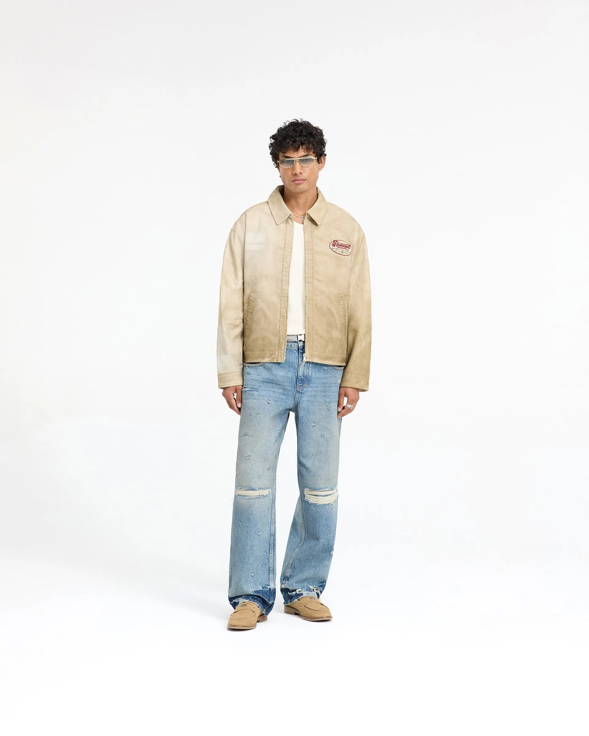 Represent X Duke   Dexter Multi Patch Carpenter Jacket - Sand