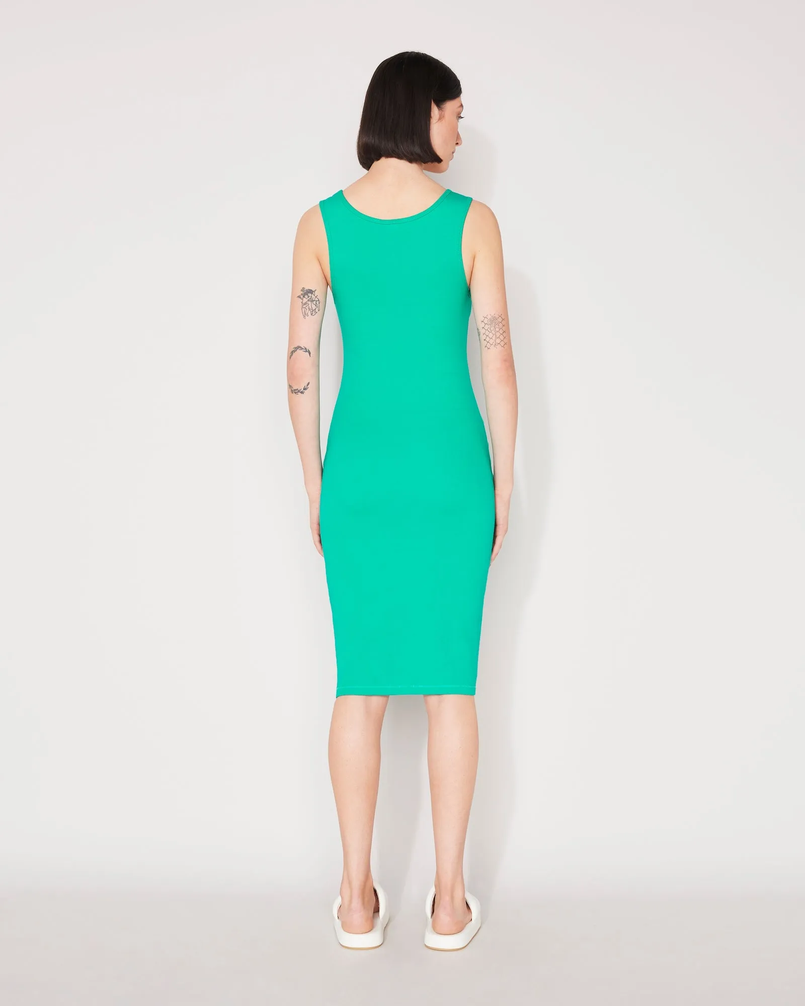 RIB TWO WAY DRESS - POOL GREEN