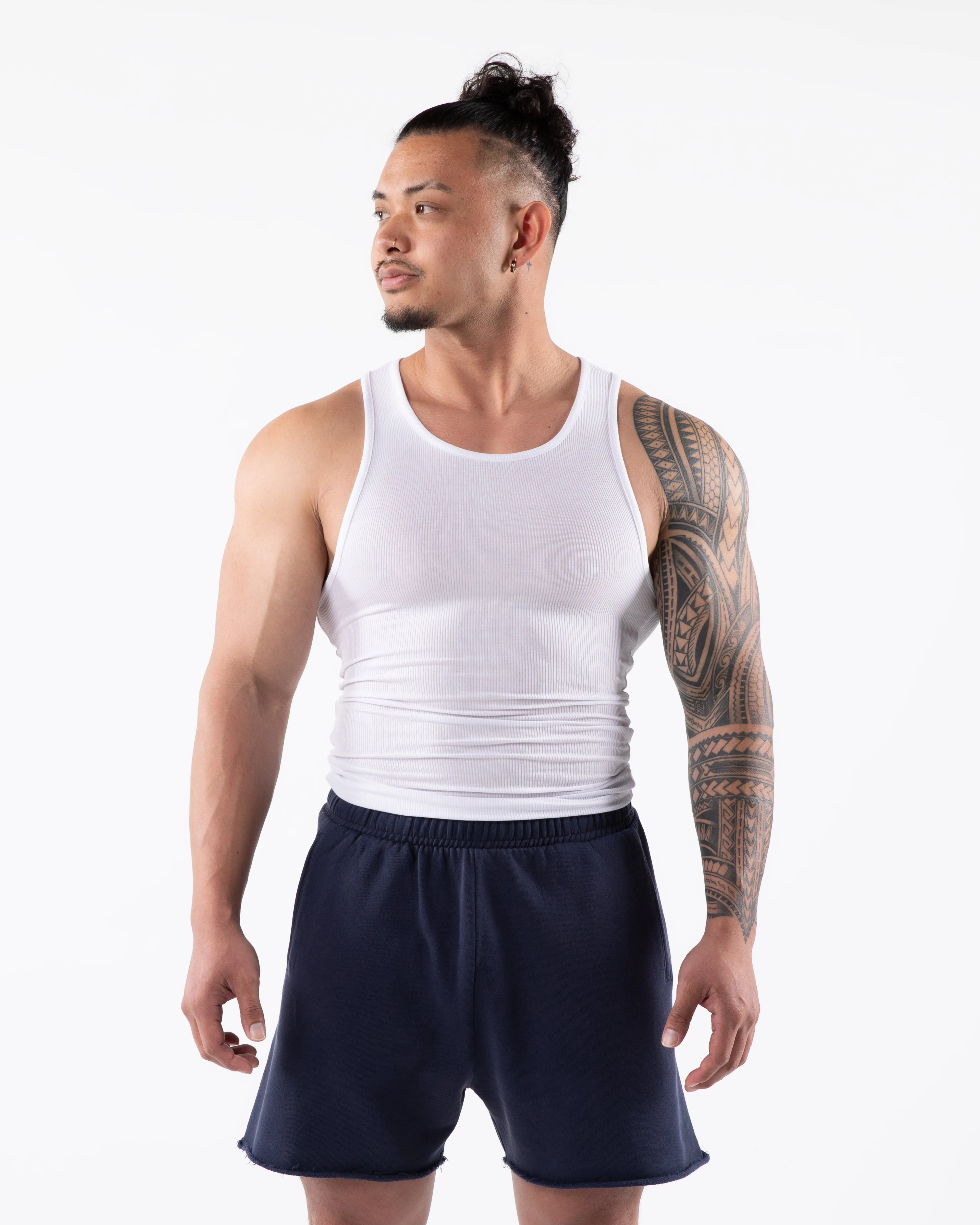 Ribbed Tank 2pk - White