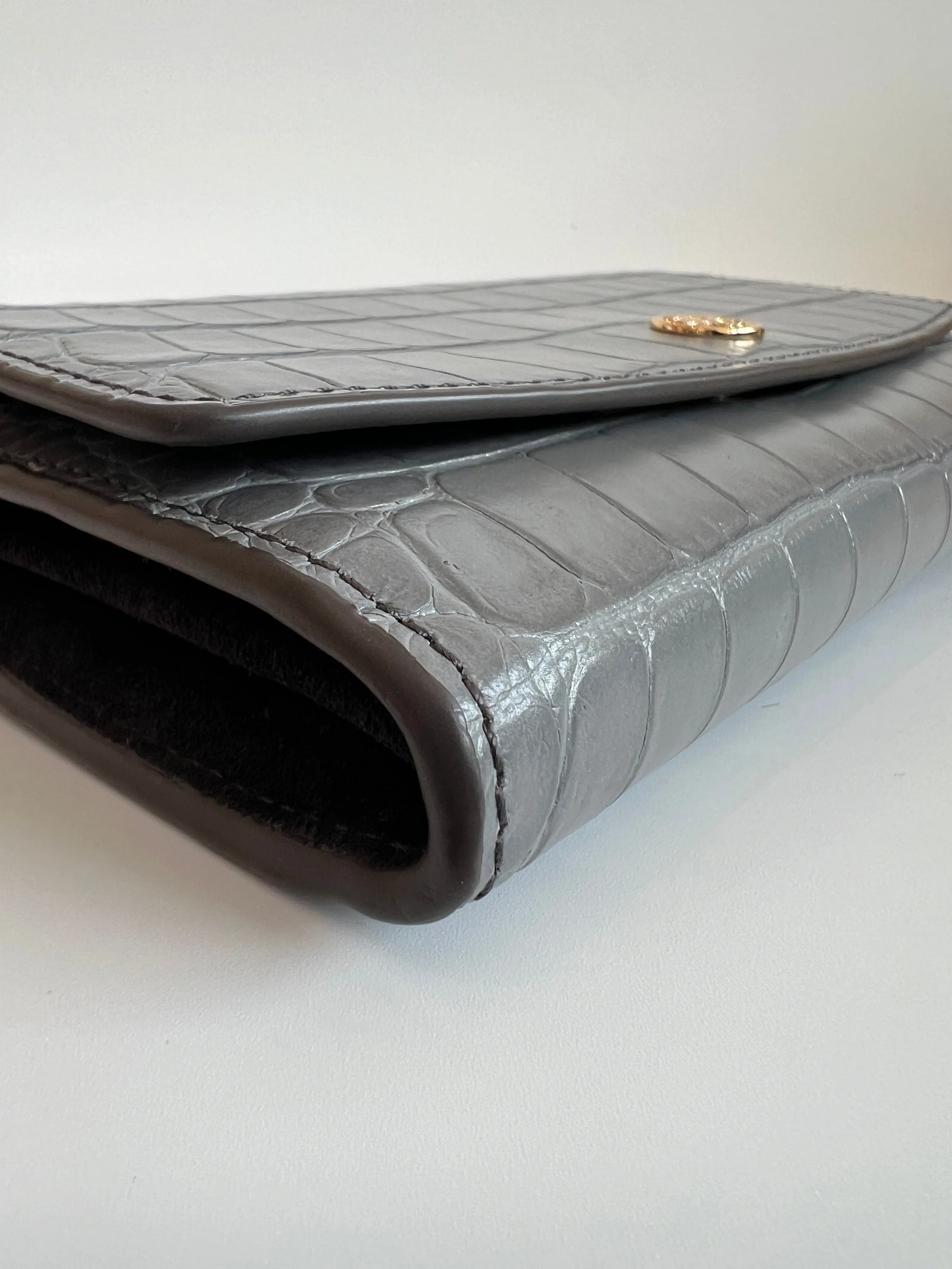 Robinson Embossed Chain Wallet in Zinc