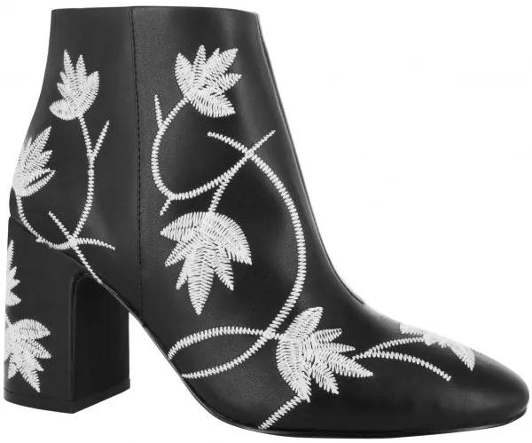 Senso Women's Julia I Calf Embroidered Chunky Heel Boot- BLACK