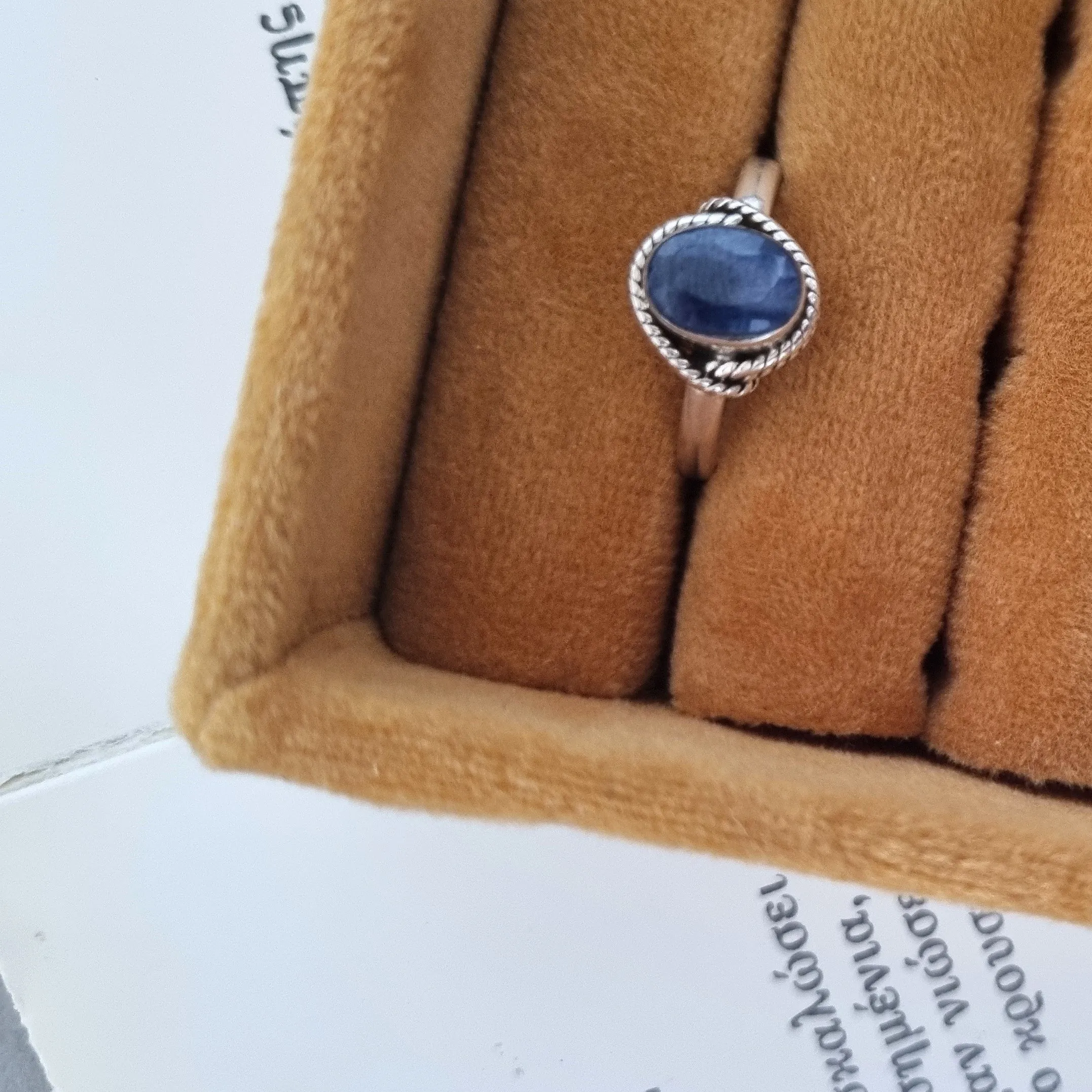 Silver ring - Blue agate