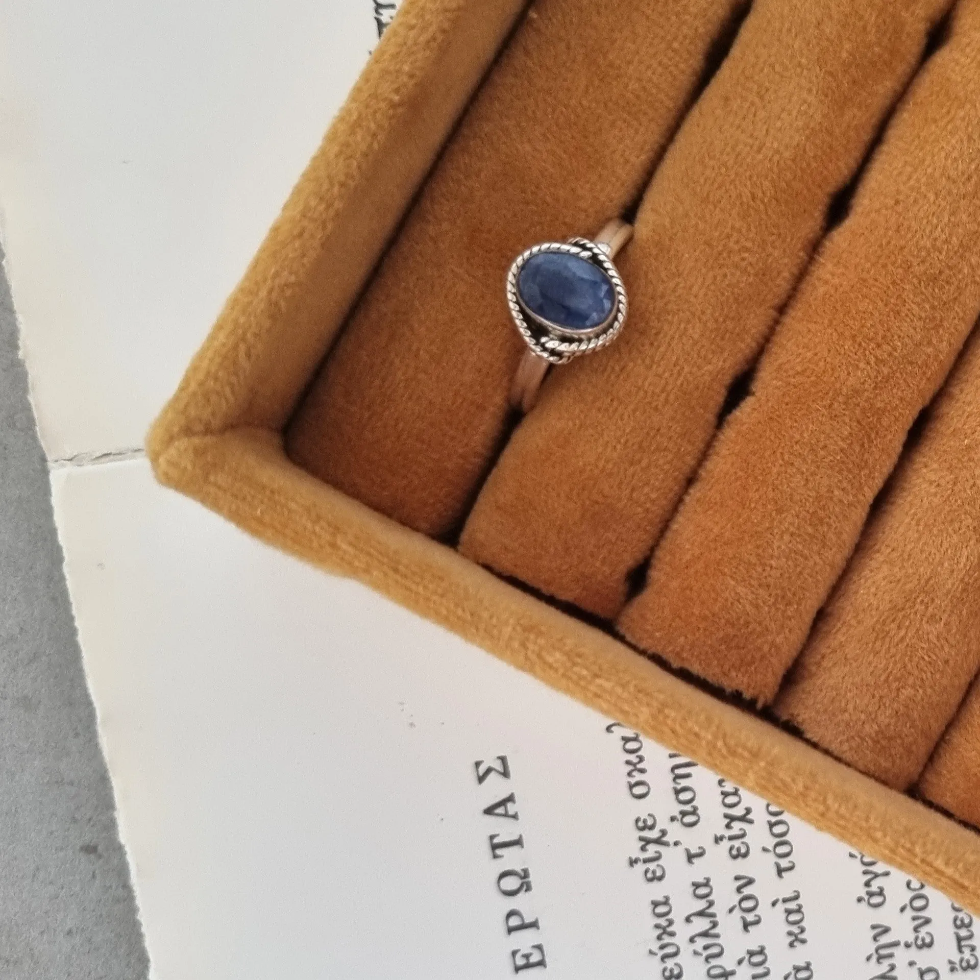 Silver ring - Blue agate