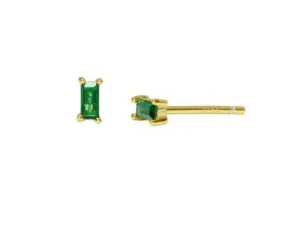 Square Emerald Stud Earrings