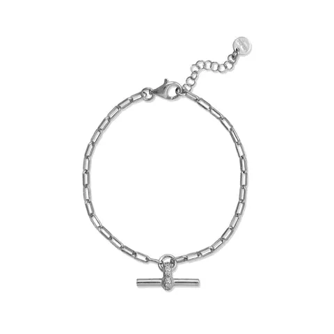 Sterling Silver CZ Toggle Bracelet-M H W ACCESSORIES