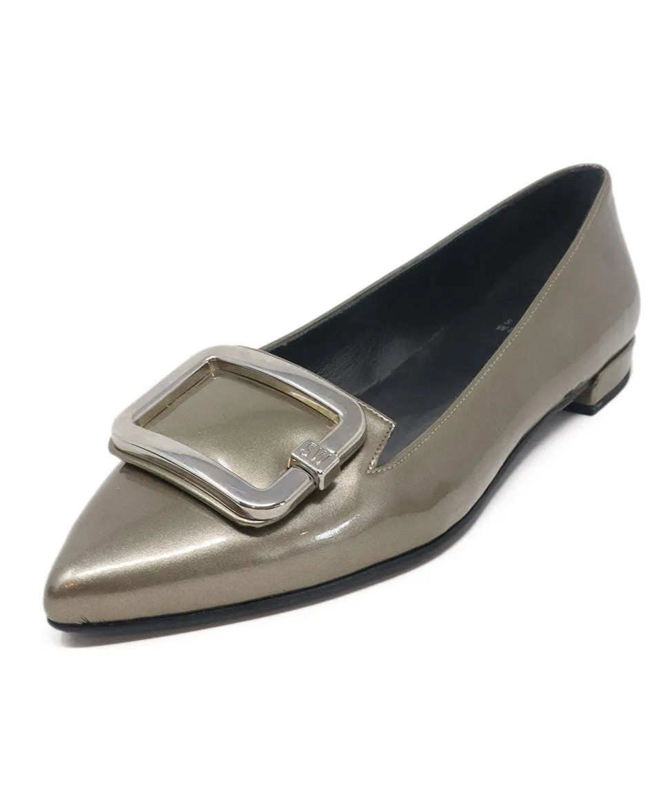 Stuart Weitzman Pewter Patent Leather Flats sz 7