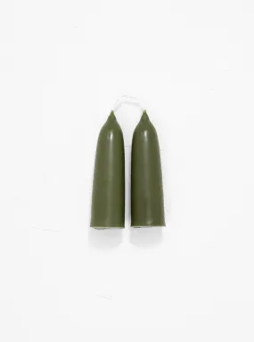 Stubby Candle Pair Nettle Green