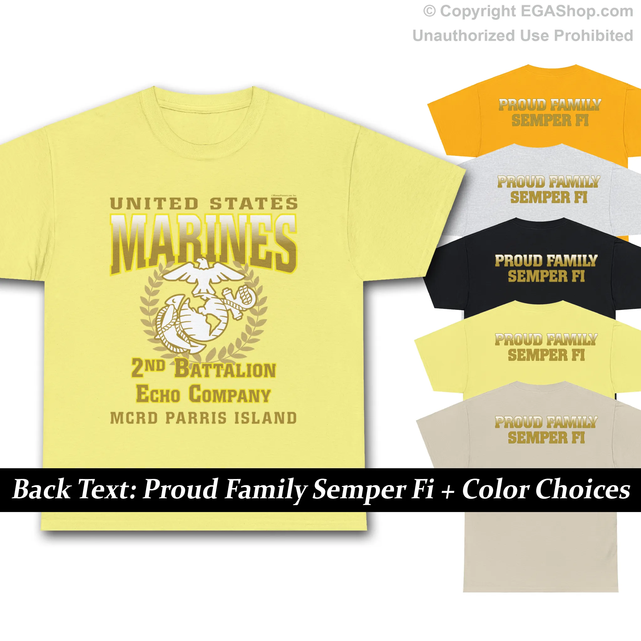 T-Shirt: Echo Co. MCRD Parris Island (EGA   Back Proud Family)