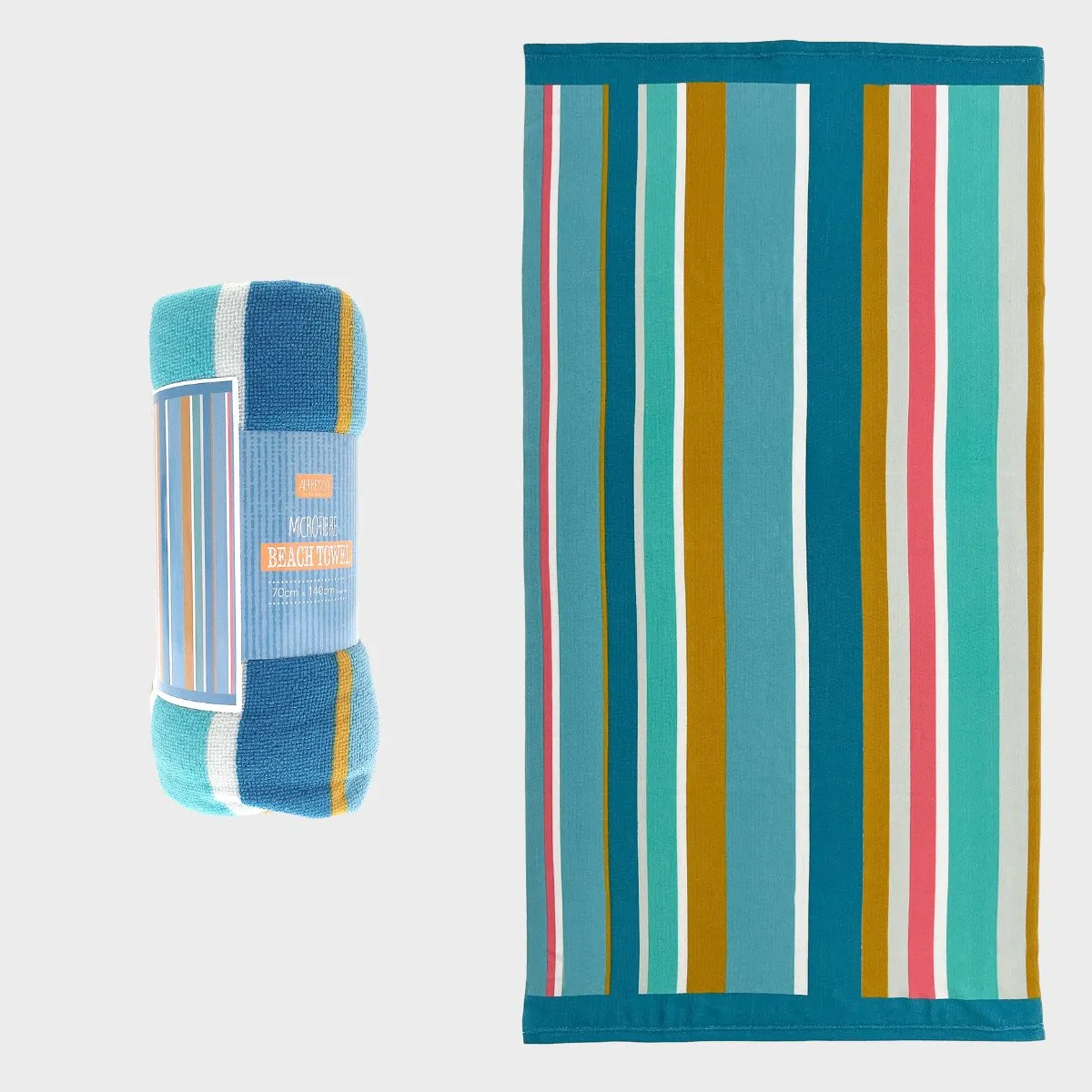 Teal Striped Beach Towel