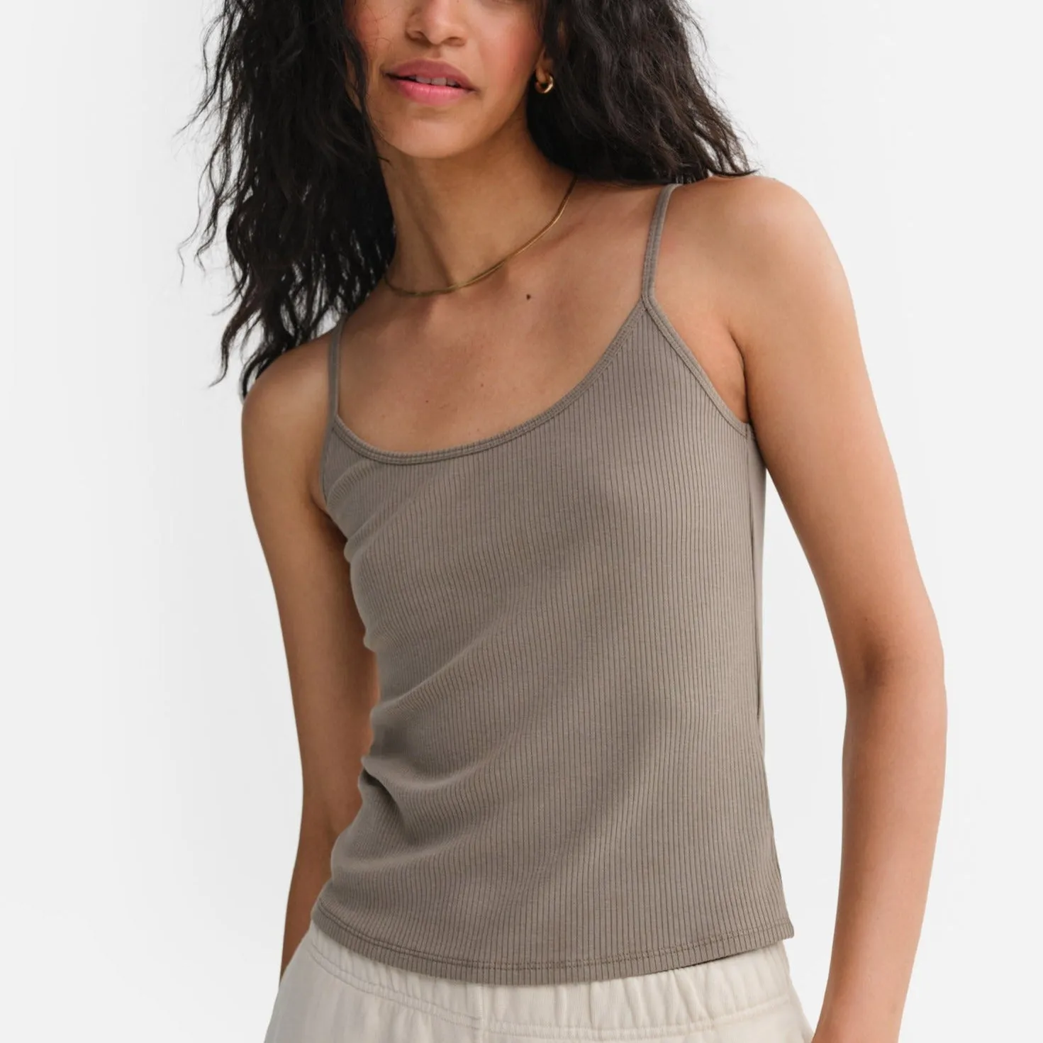 Tencel Rib Spaghetti Tank