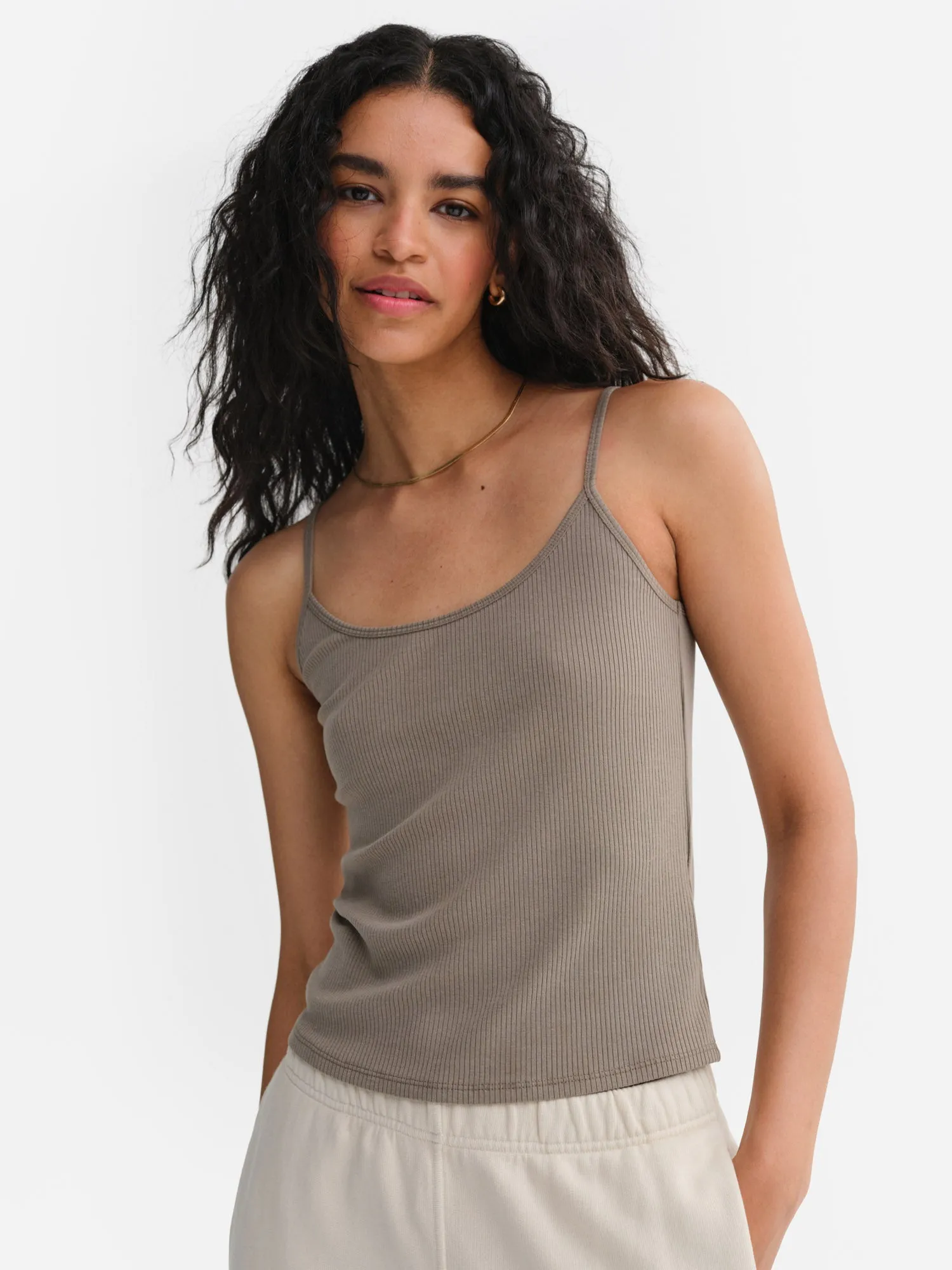 Tencel Rib Spaghetti Tank