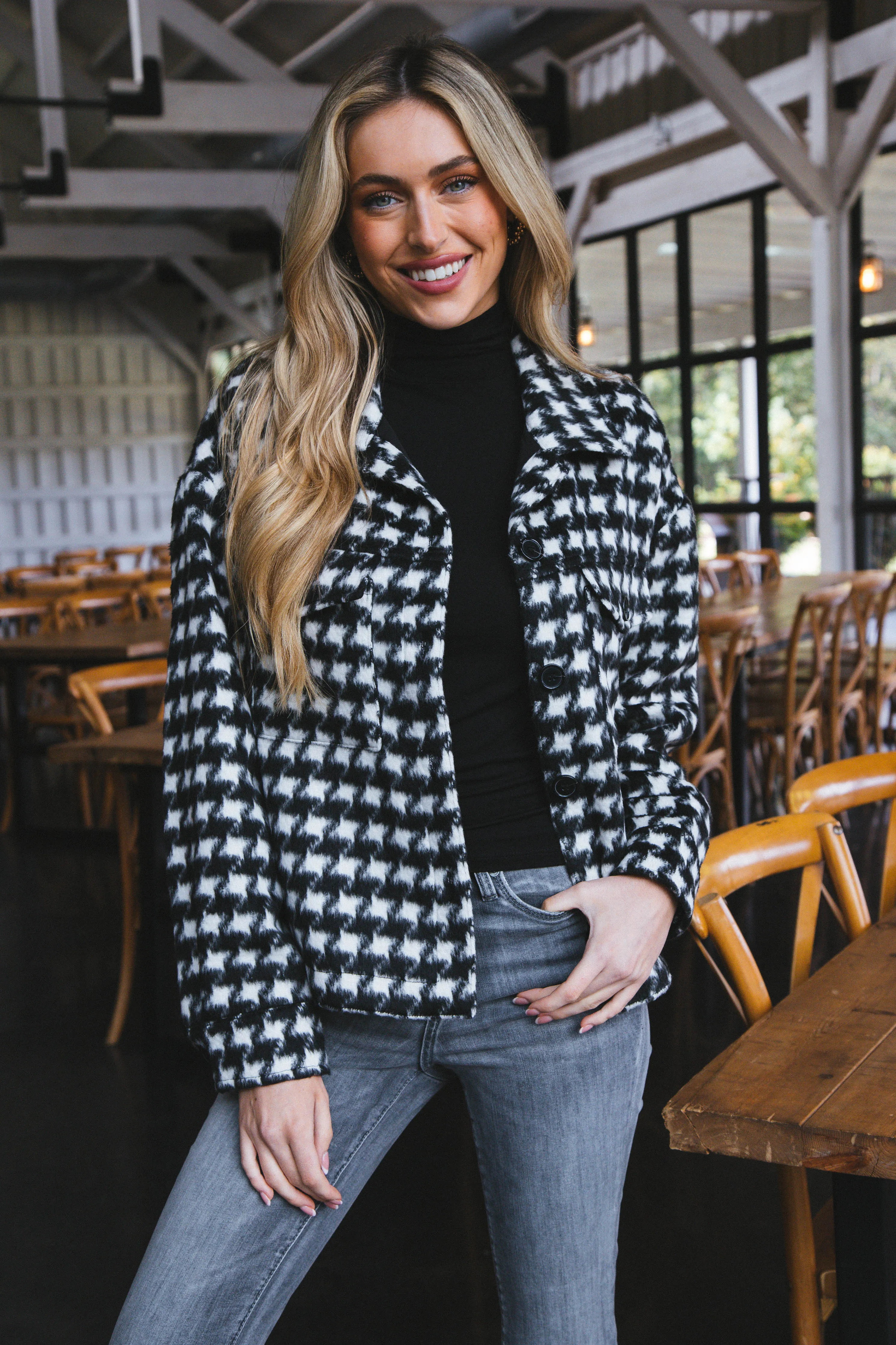 The Shacket, Brushed Houndstooth | Sanctuary