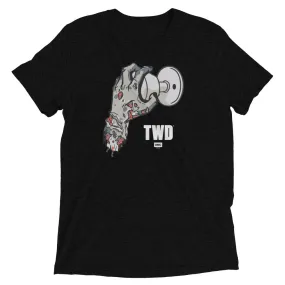 The Walking Dead Doorknob Adult Tri-Blend T-Shirt