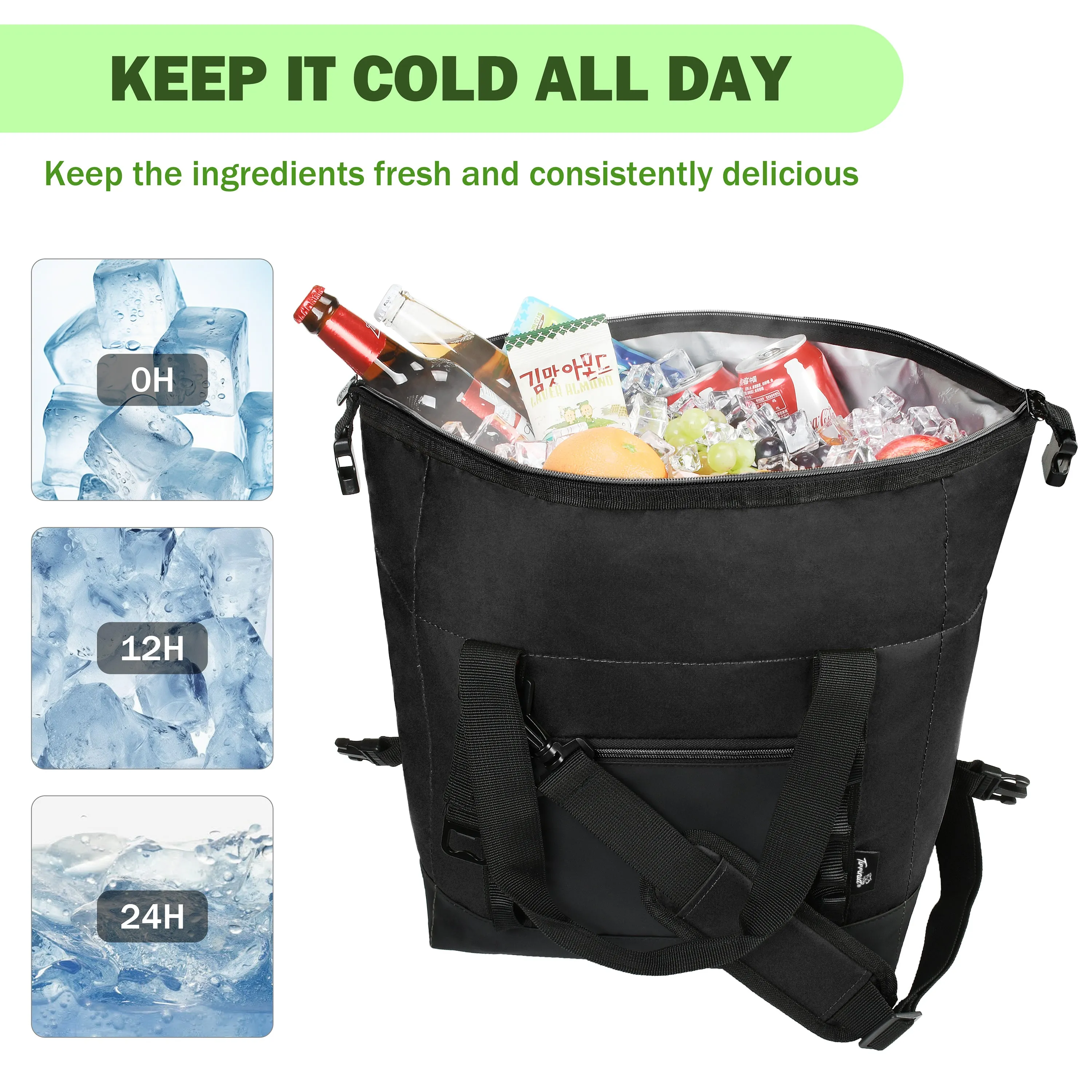 Tirrinia 30 Cans Insulated Soft Travel Cooler Bag