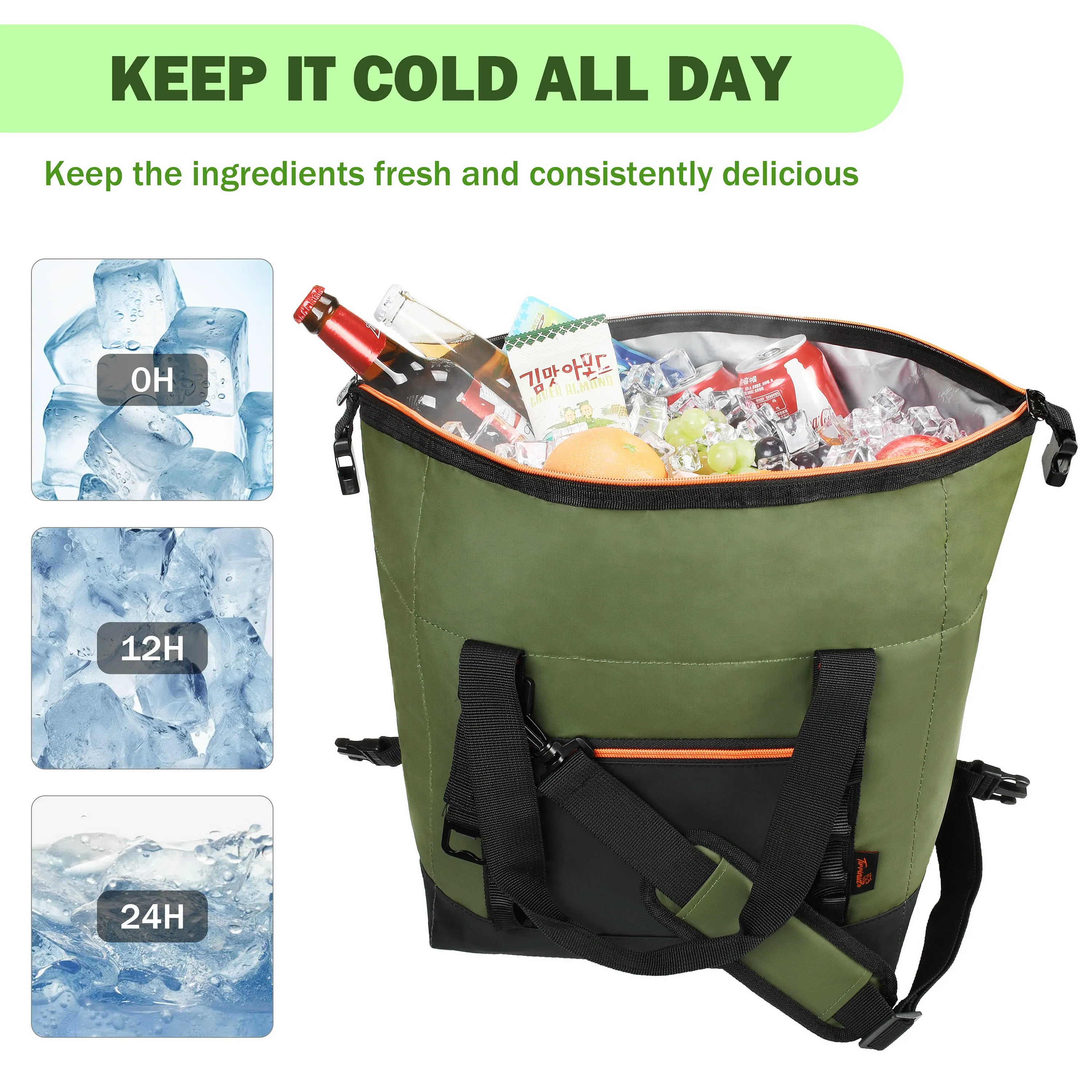 Tirrinia 30 Cans Insulated Soft Travel Cooler Bag