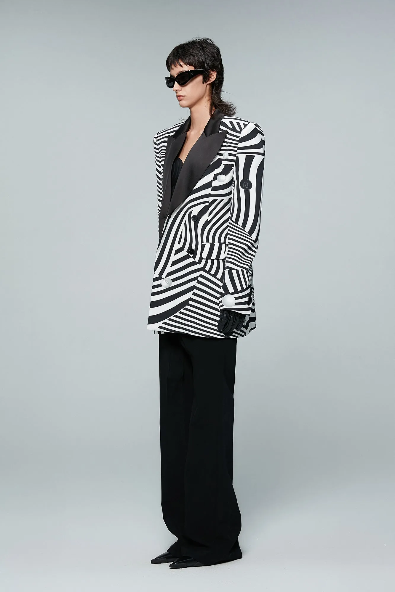 Twisted striped coat