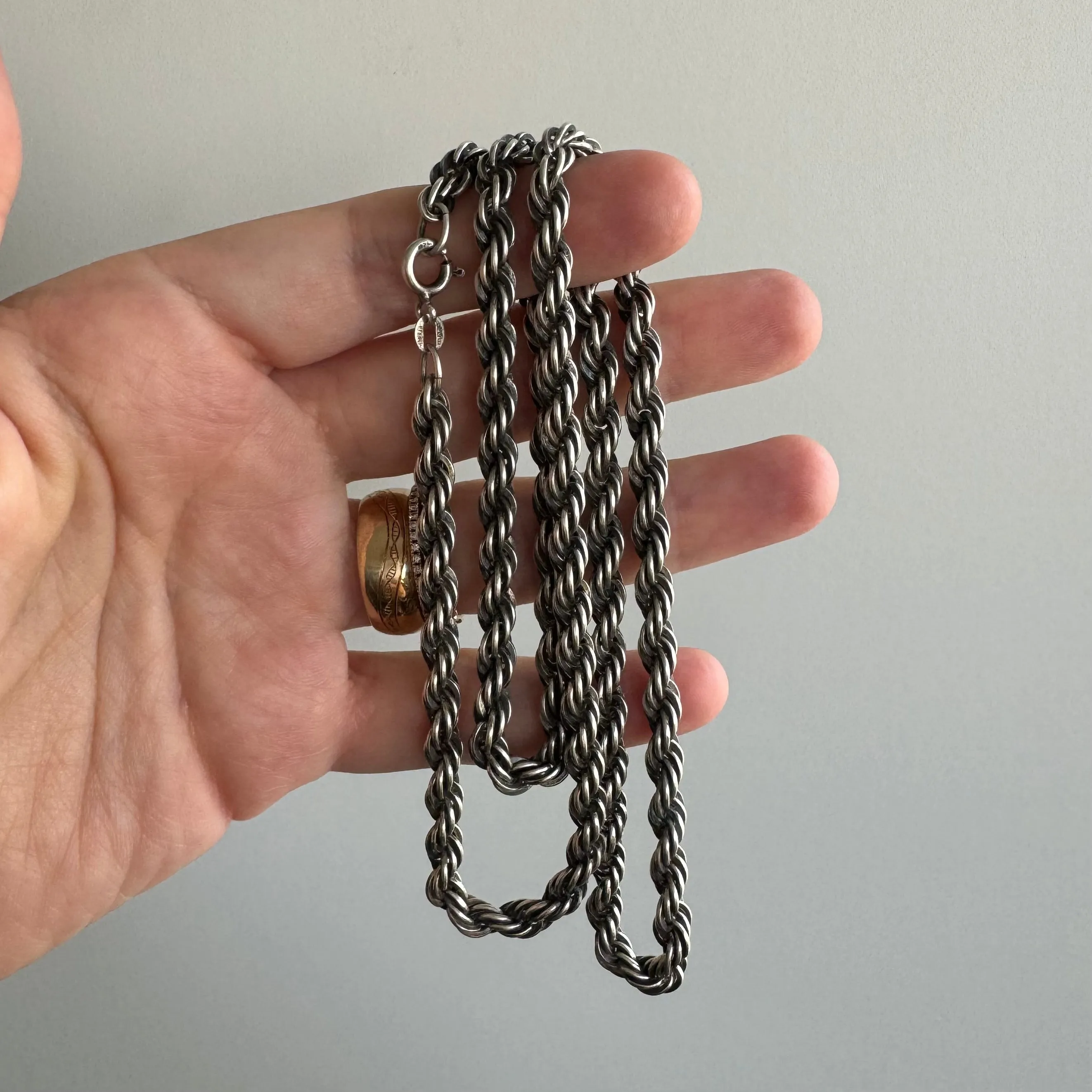 V I N T A G E // chunky rope / sterling silver 5mm rope chain / 24.5, 42g