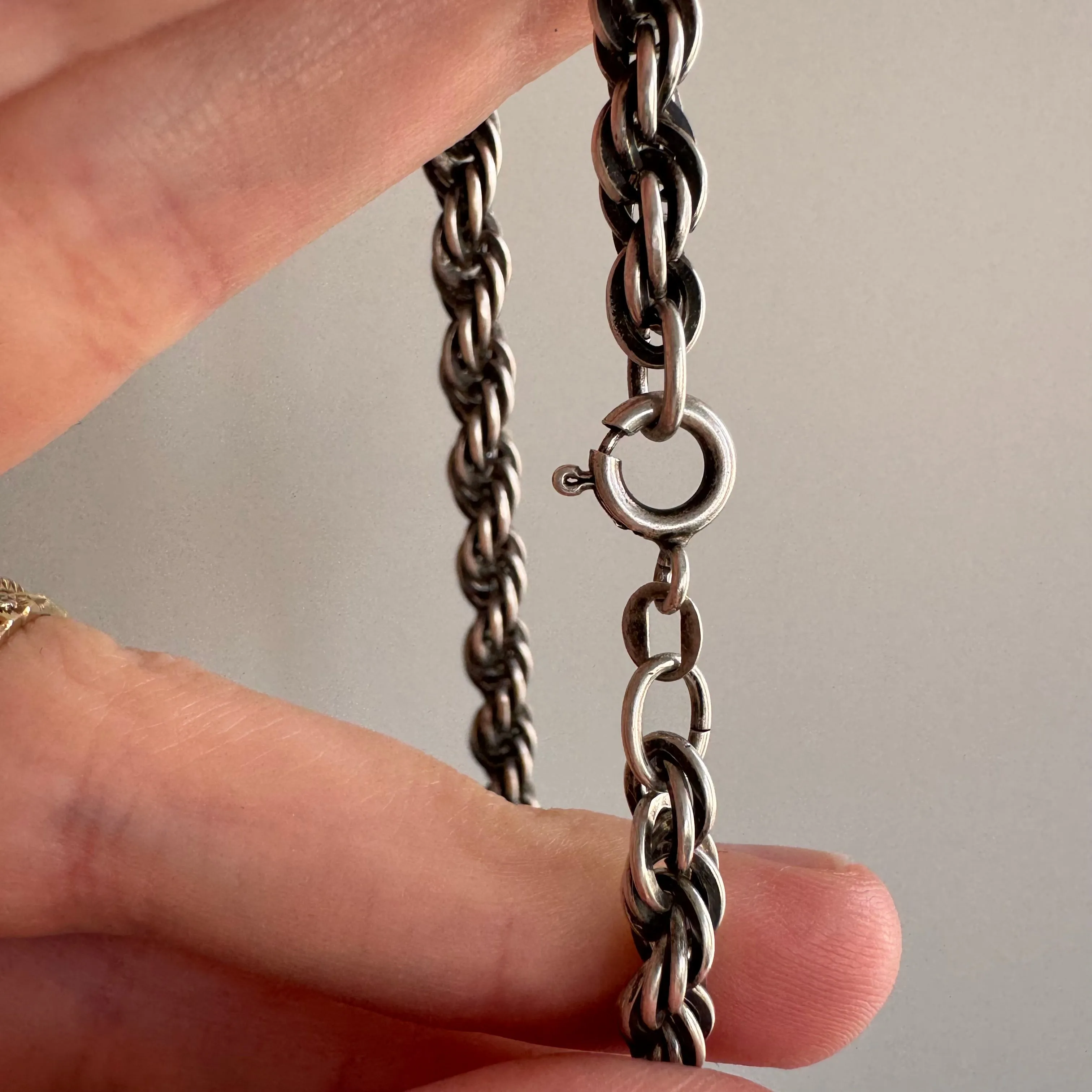 V I N T A G E // chunky rope / sterling silver 5mm rope chain / 24.5, 42g