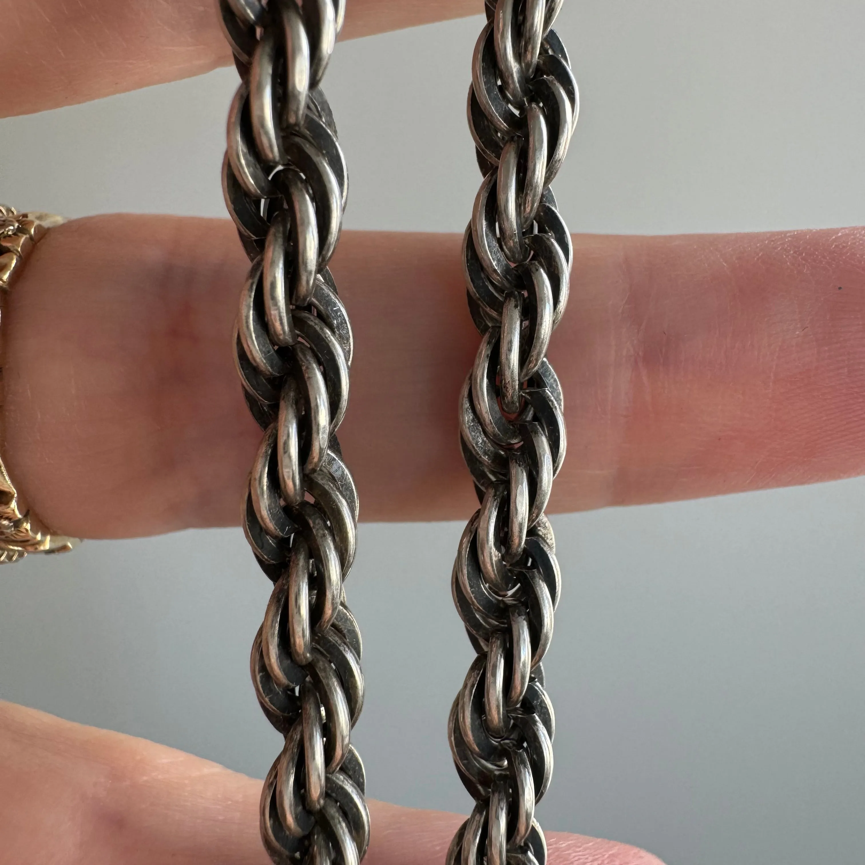 V I N T A G E // chunky rope / sterling silver 5mm rope chain / 24.5, 42g