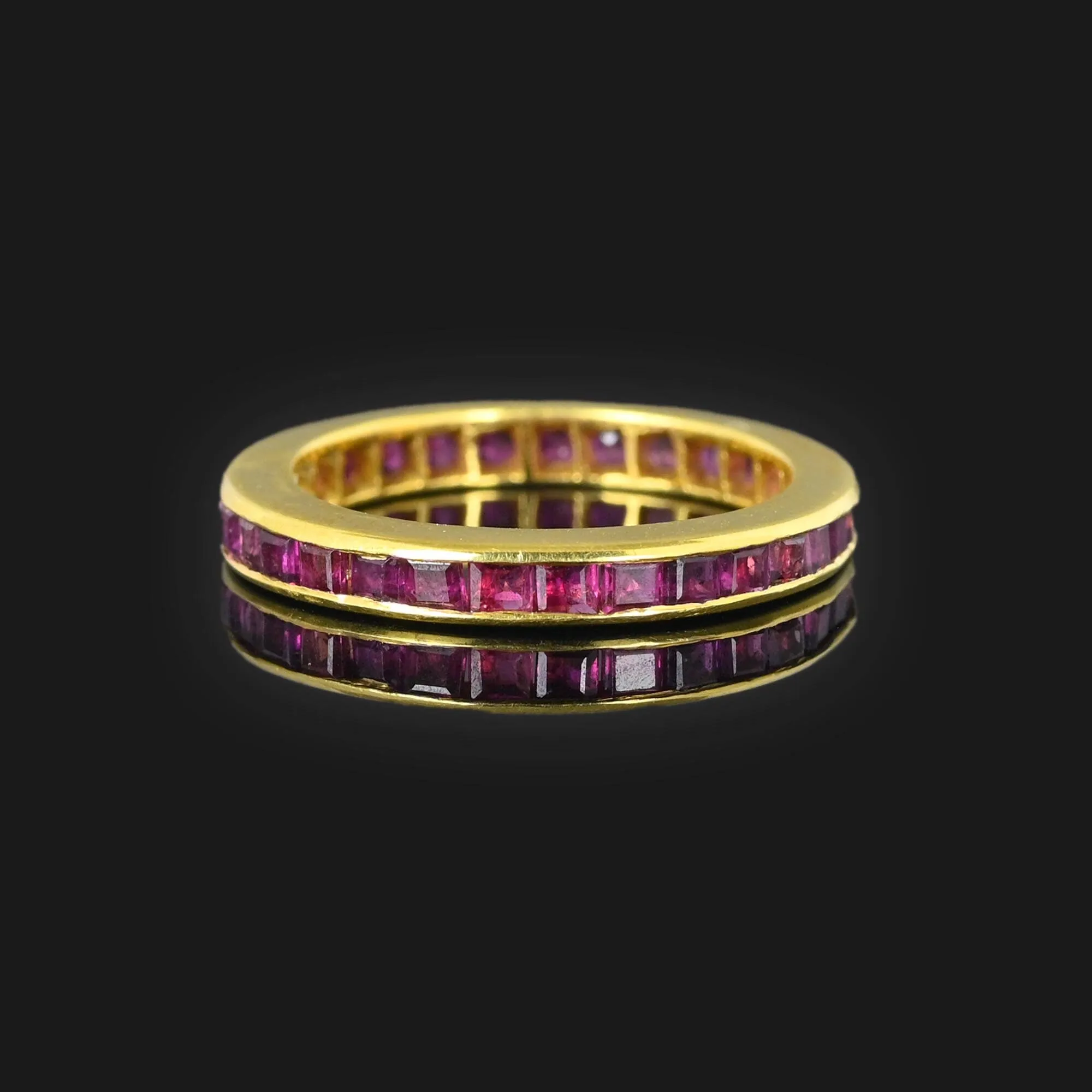 Vintage 18K Gold Ruby Eternity Band Ring