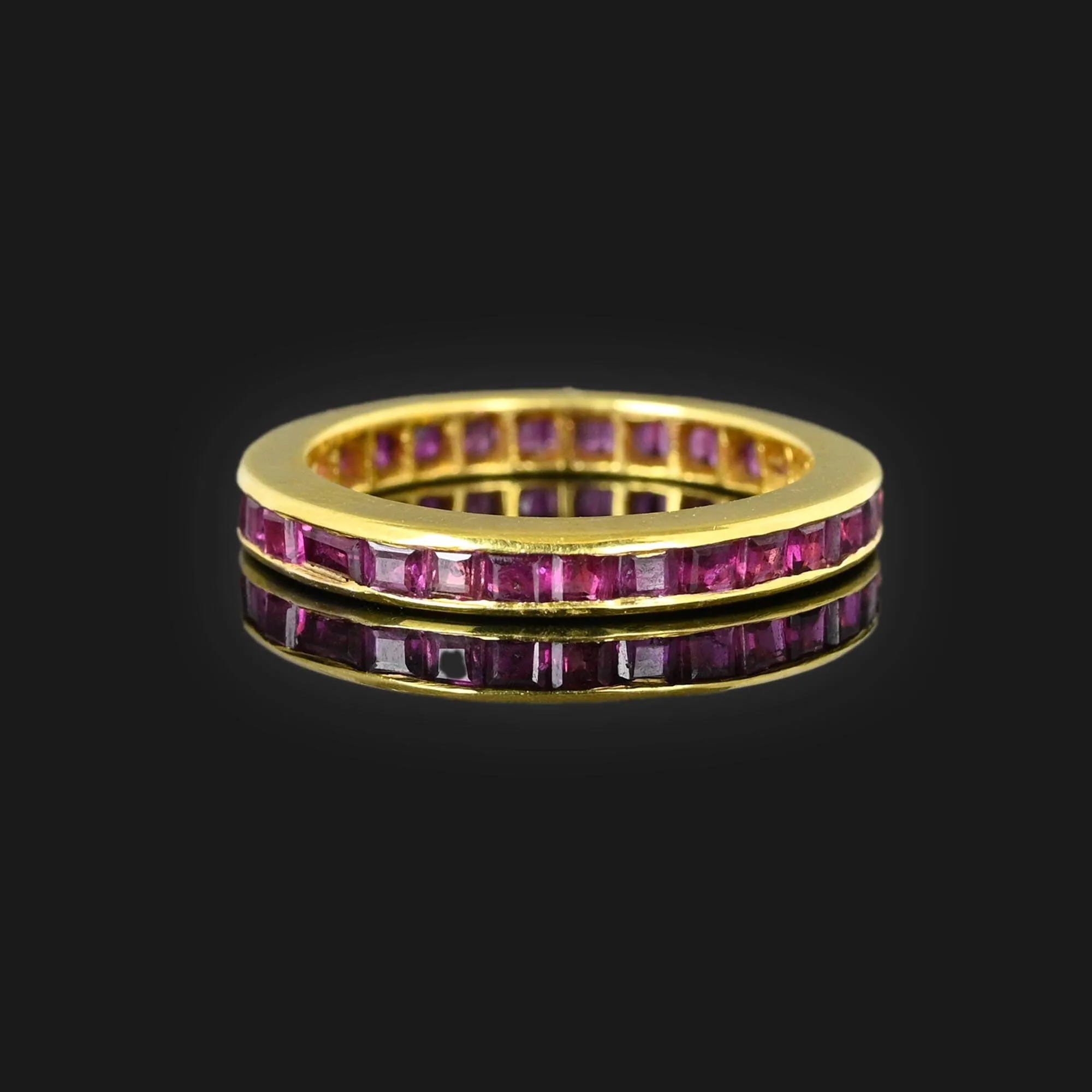 Vintage 18K Gold Ruby Eternity Band Ring