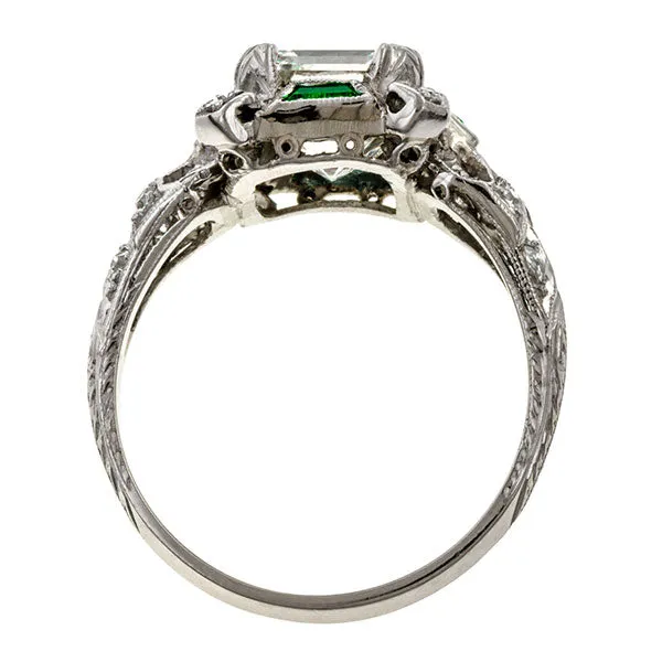 Vintage Engagement Ring, Asscher 2.01ct.