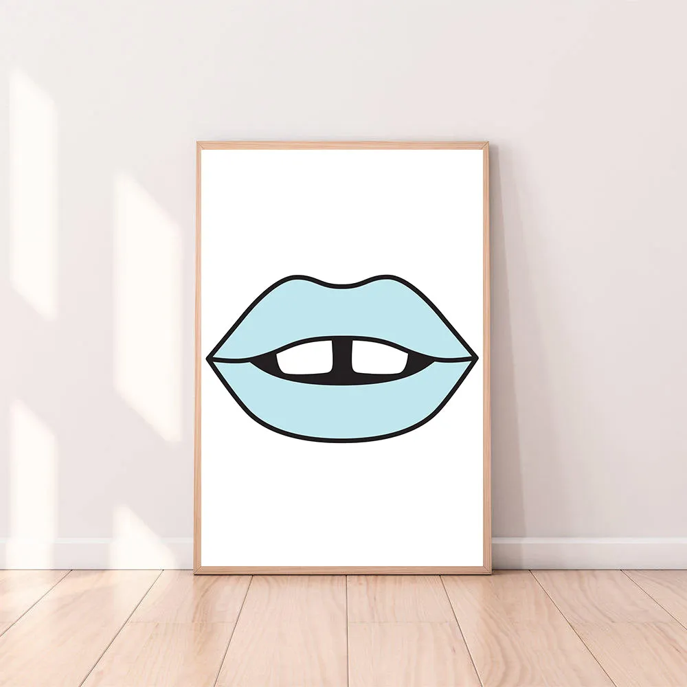 Wall Art Blue Lips