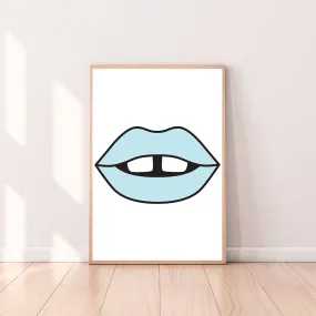 Wall Art Blue Lips