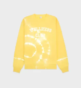 Wellness Club Flocked Crewneck - Sunshine Tie Dye