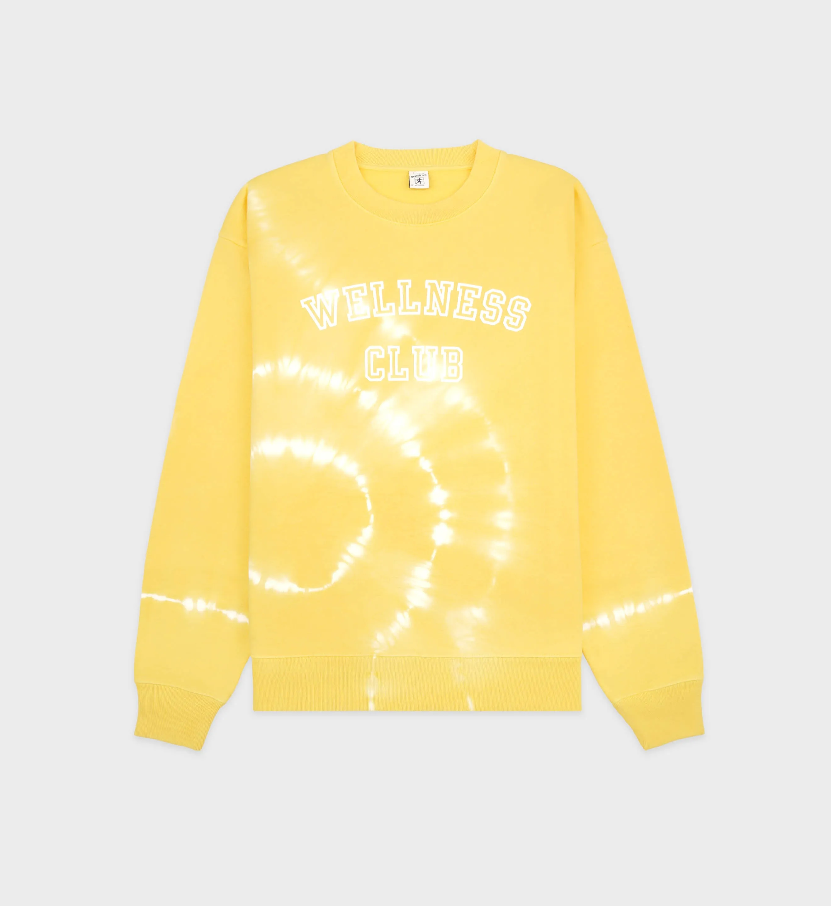 Wellness Club Flocked Crewneck - Sunshine Tie Dye