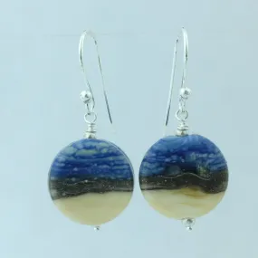 WH11E - Sand and Blue Sea Earrings