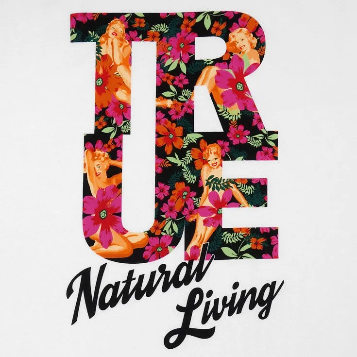 Womens True Natural Living Raglan T-Shirt White/Black